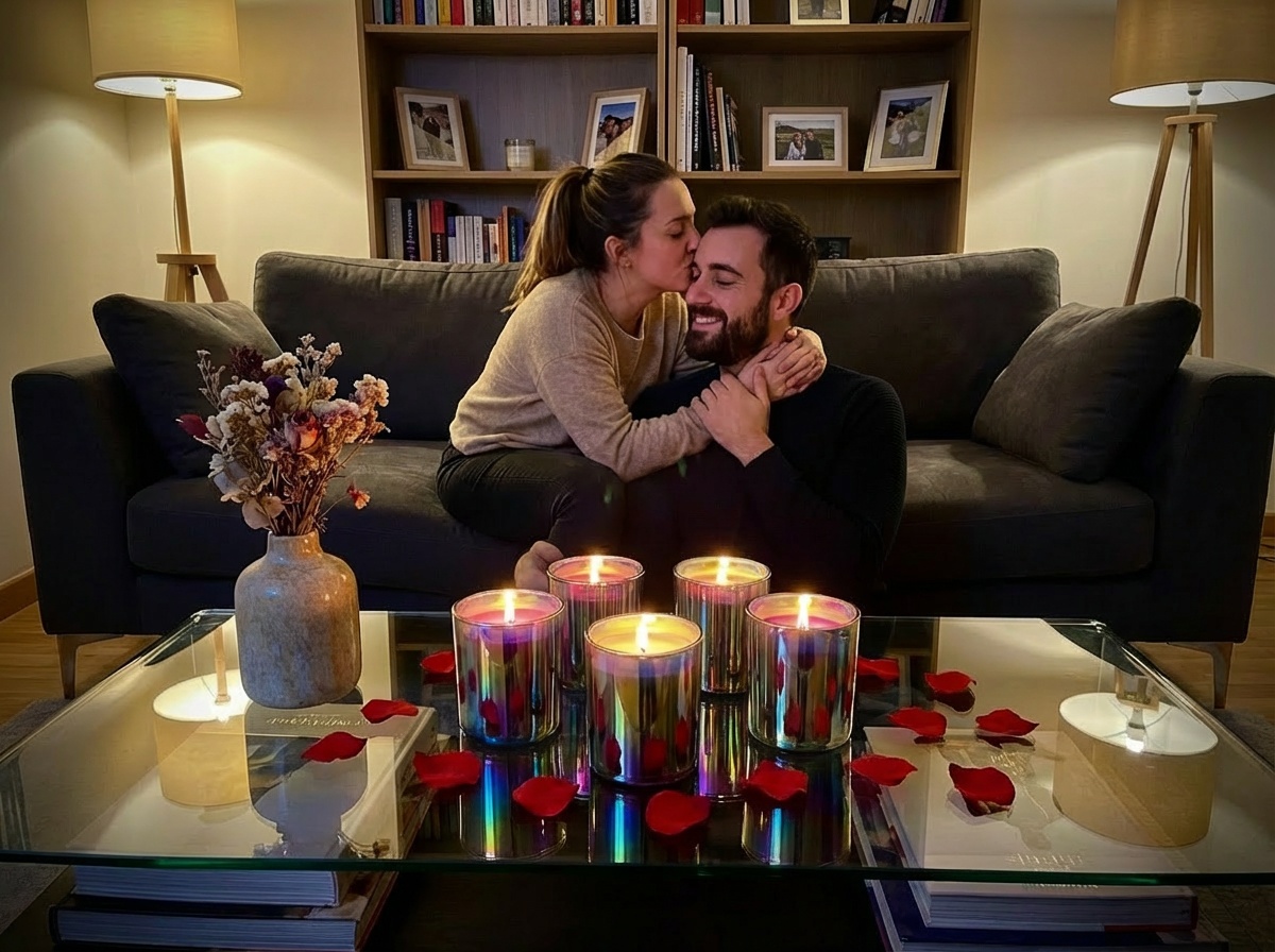 Rainbow Patchouli Candle |Organic Coconut Wax | Iridescent Glass Jar