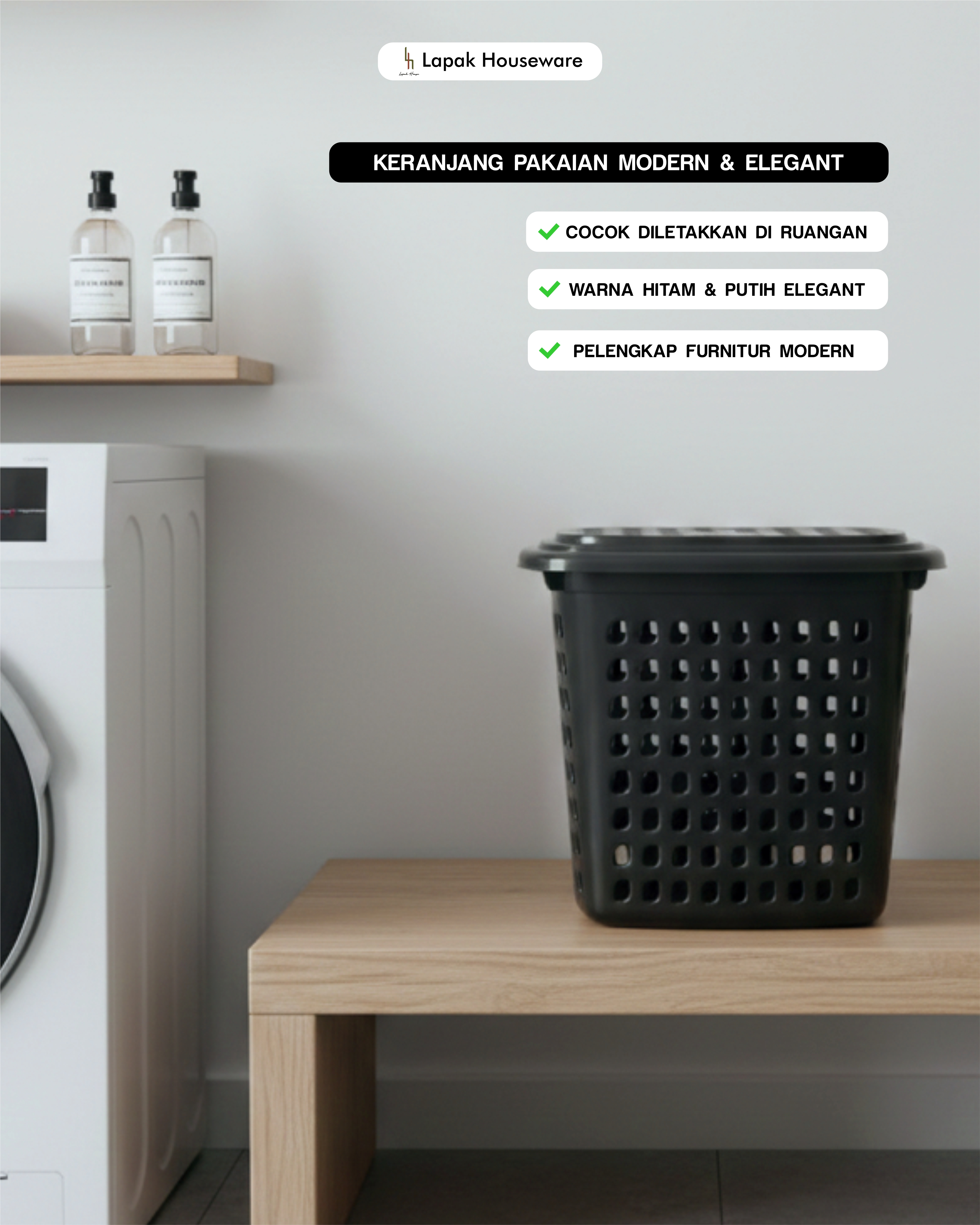 Keranjang Pakaian 776 Black and White