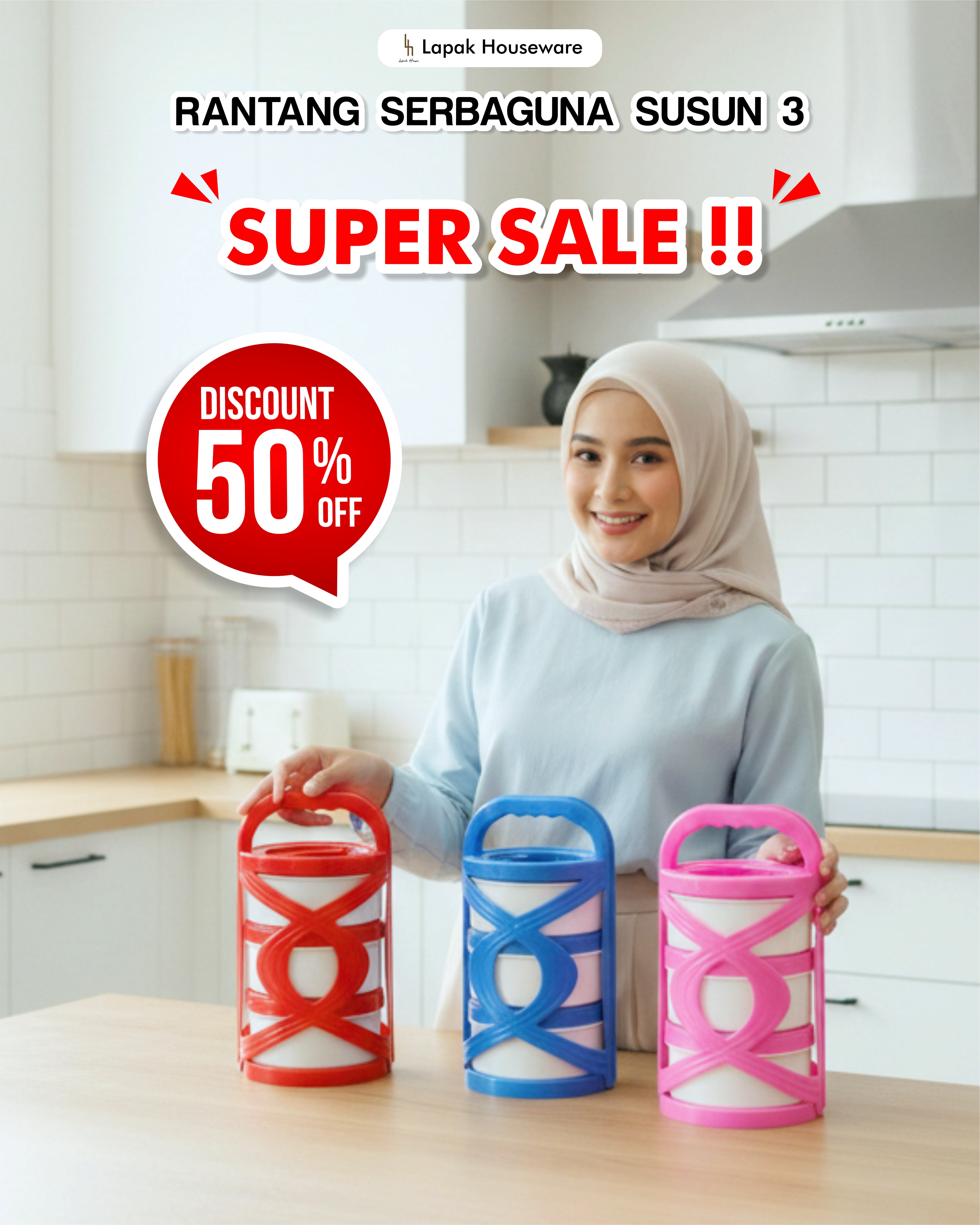 Rantang Serbaguna Susun 3