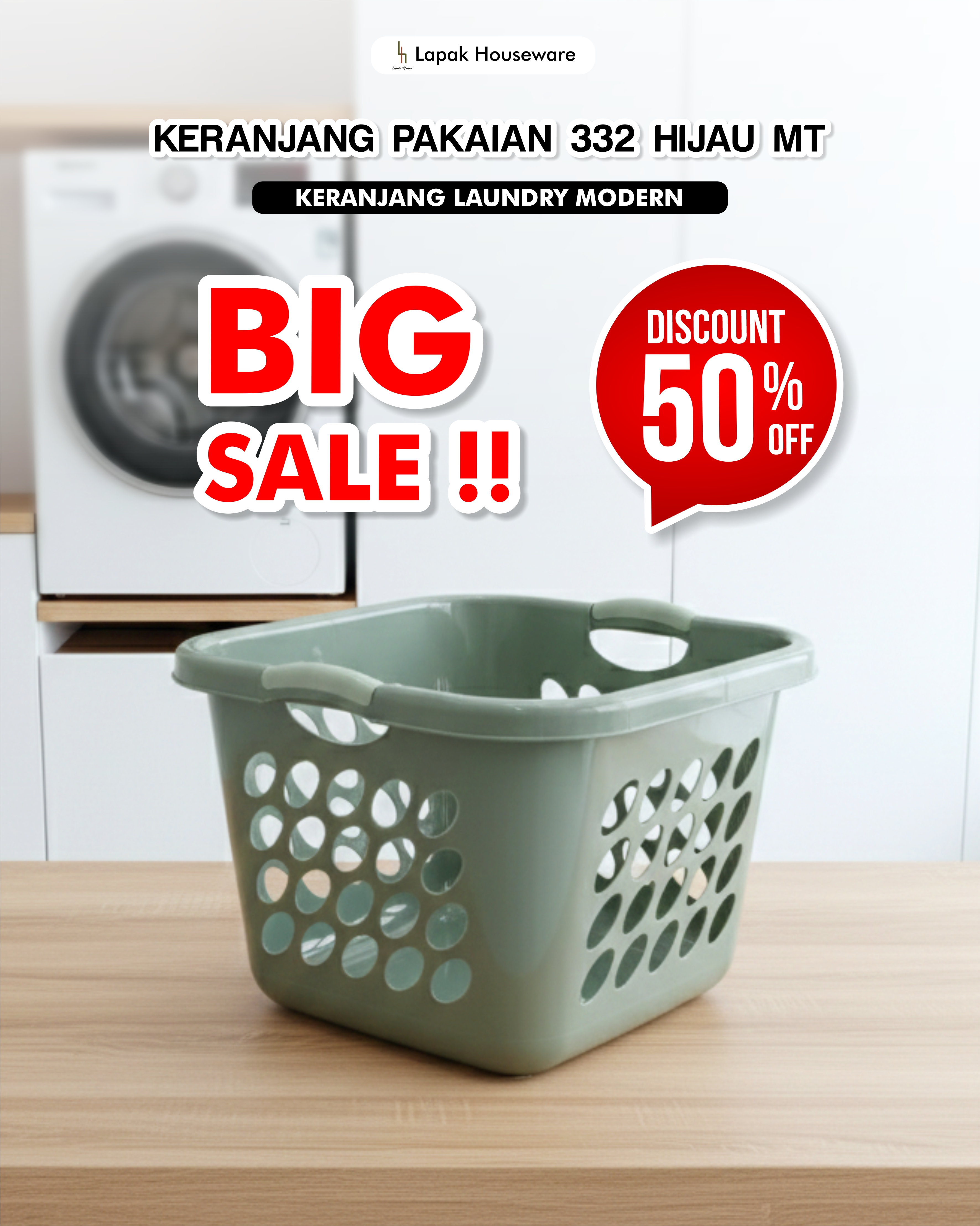 Keranjang Pakaian 332 Hijau MT