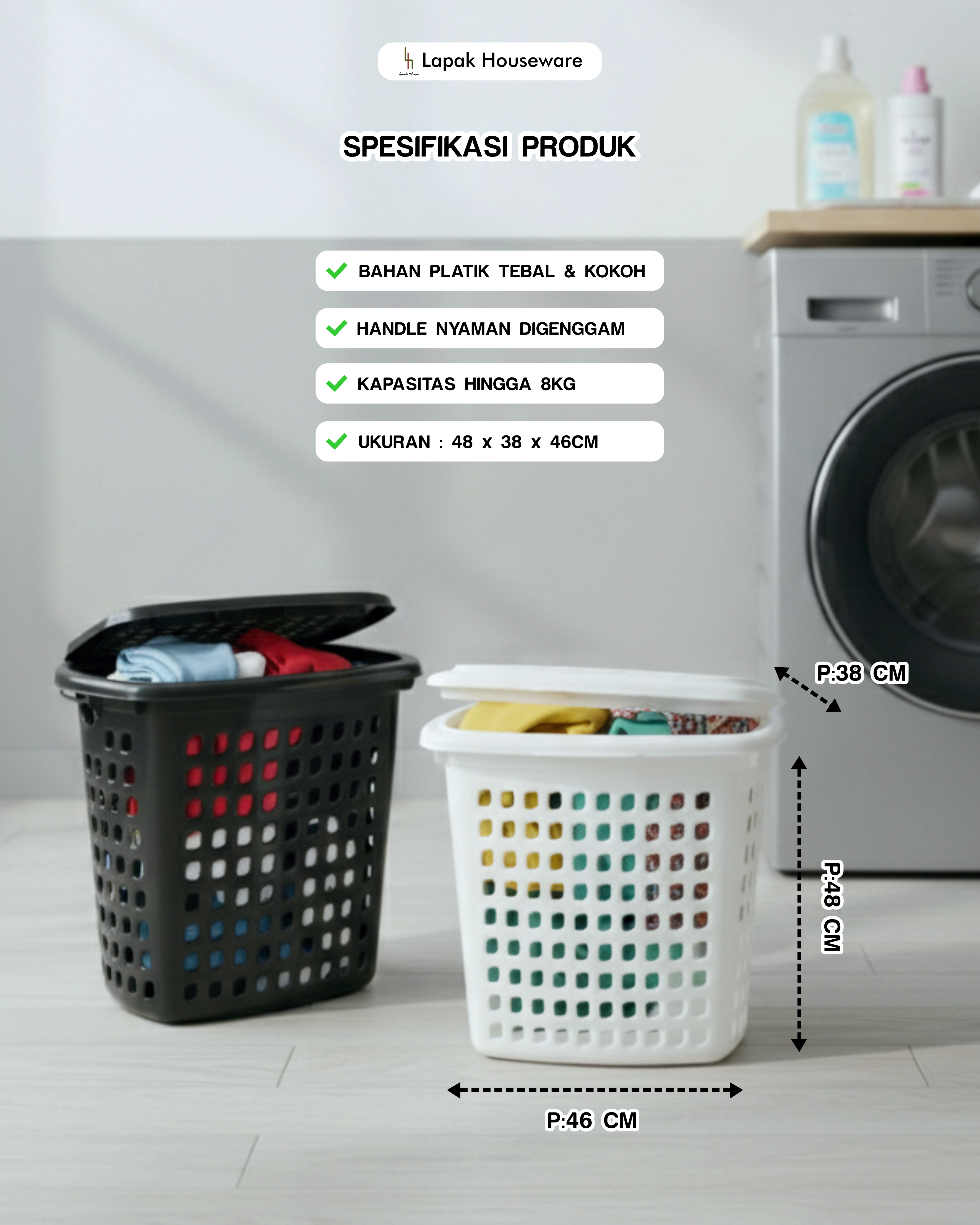 Keranjang Pakaian 776 Black and White