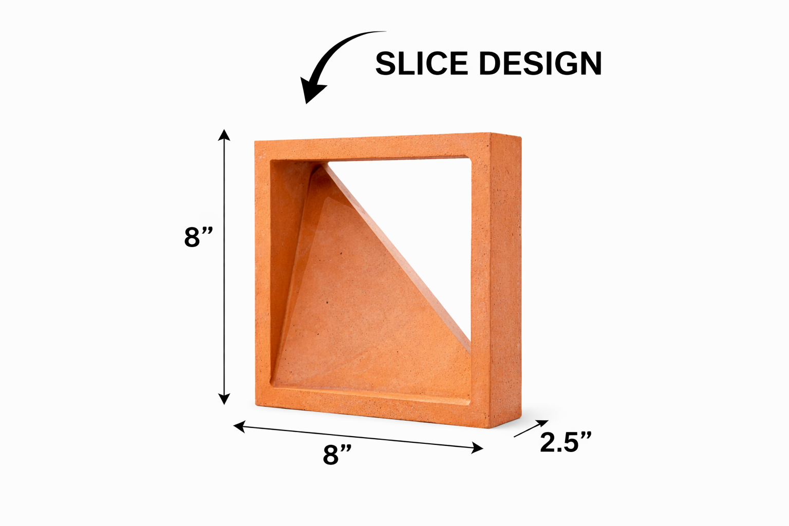 Terracotta Jali Ventilation Brick 8x8 Inch – Slice Pattern Clay Screen Block