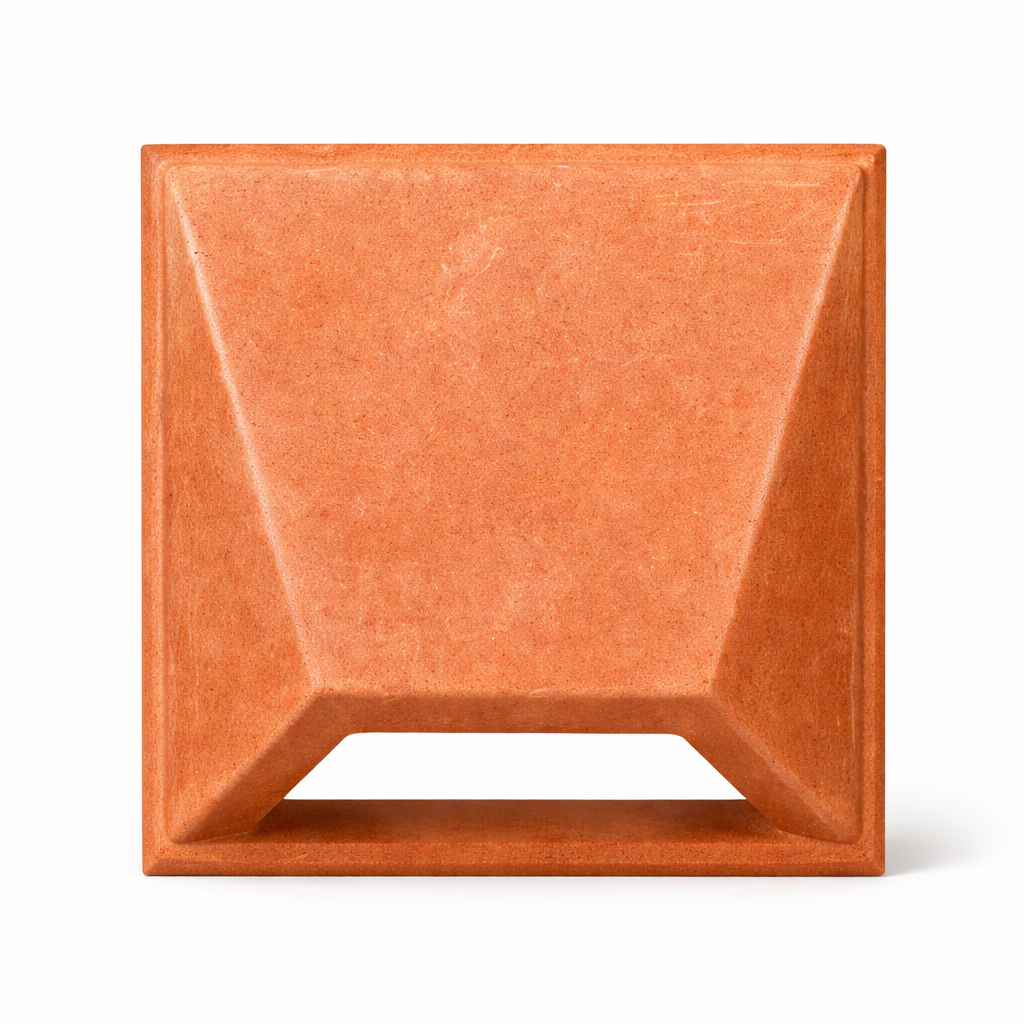 Terracotta Jali Ventilation Brick 8x8 Inch – Camp Pattern Clay Screen Block