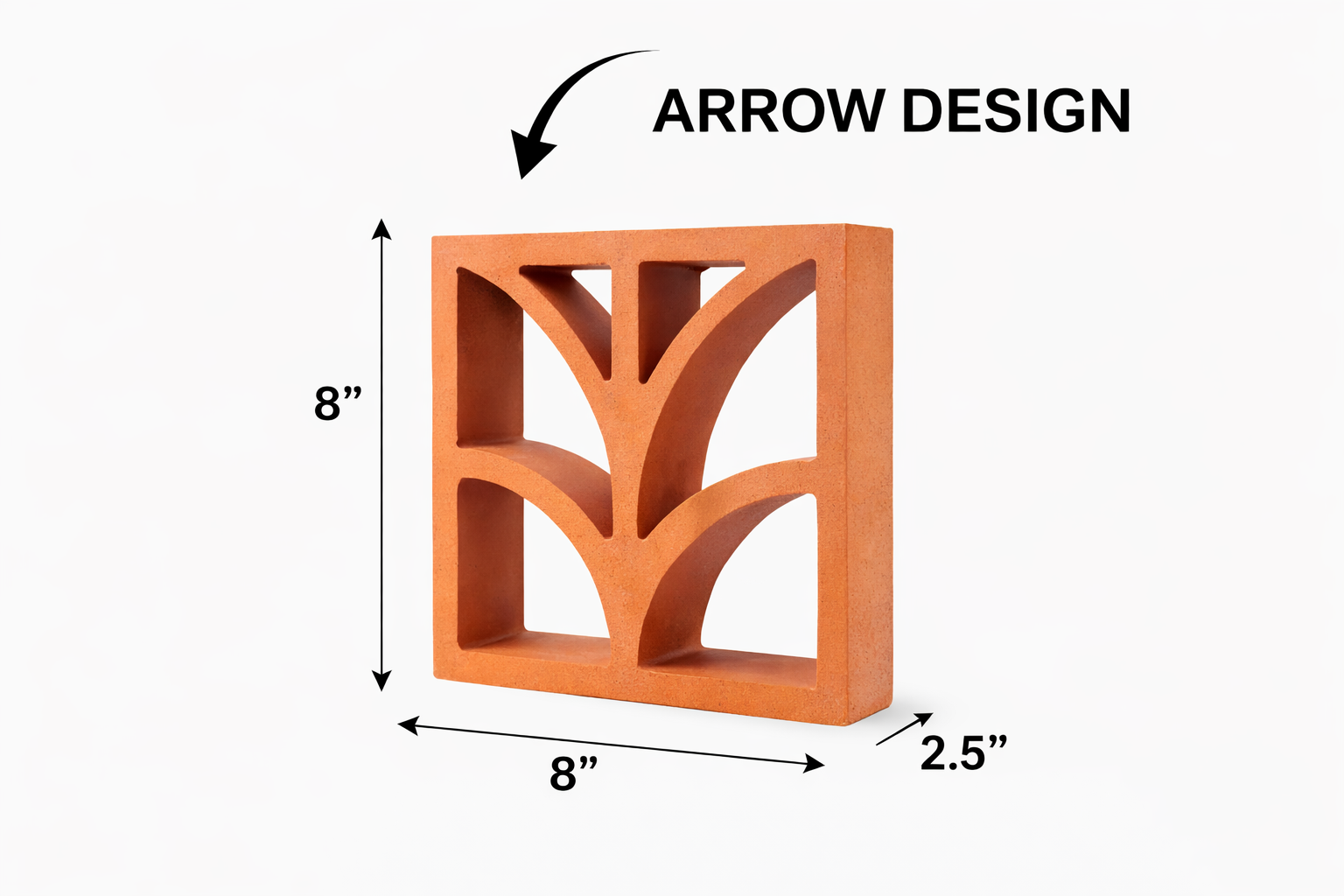 Terracotta Jali Block - Arrow Pattern