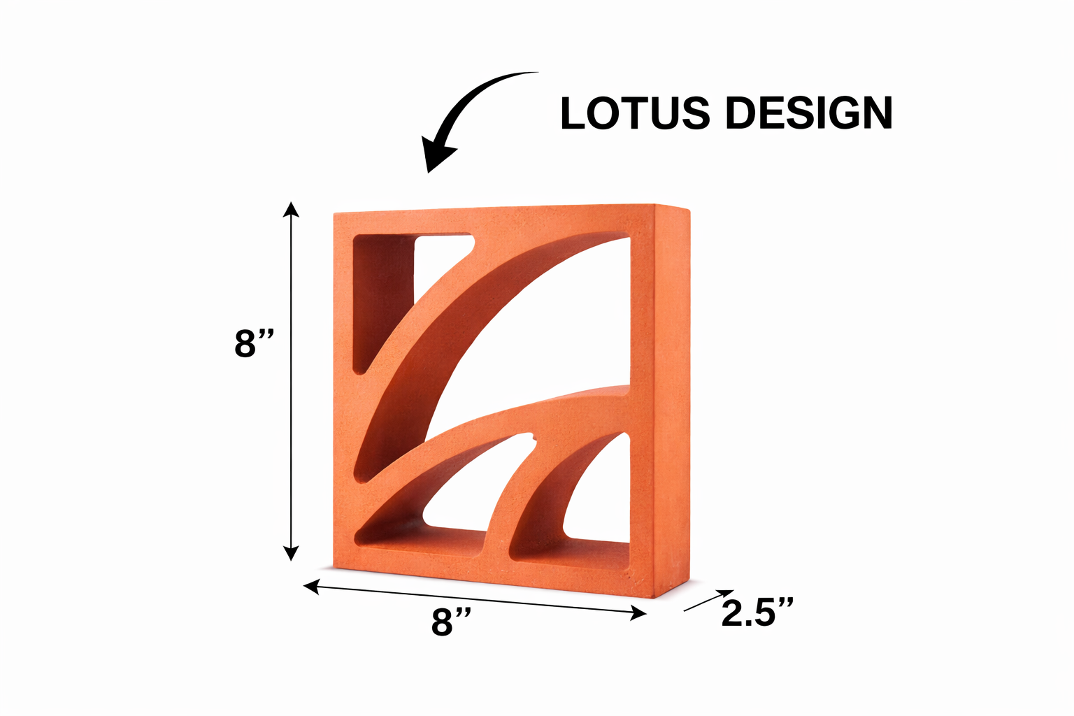 Terracotta Jali Block - Lotus Pattern