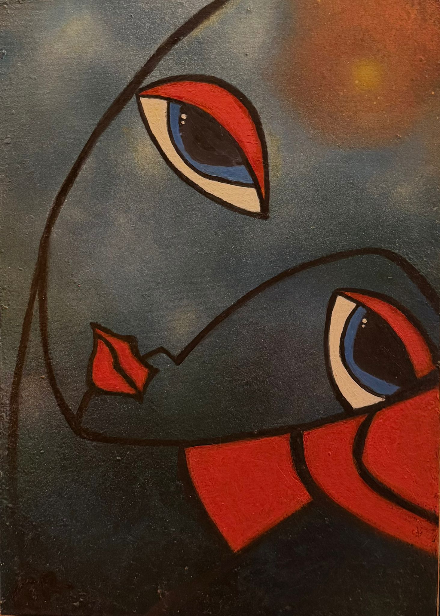 Abstract Expressionist Face Canvas · 50 × 35 cm · Oil on canvas