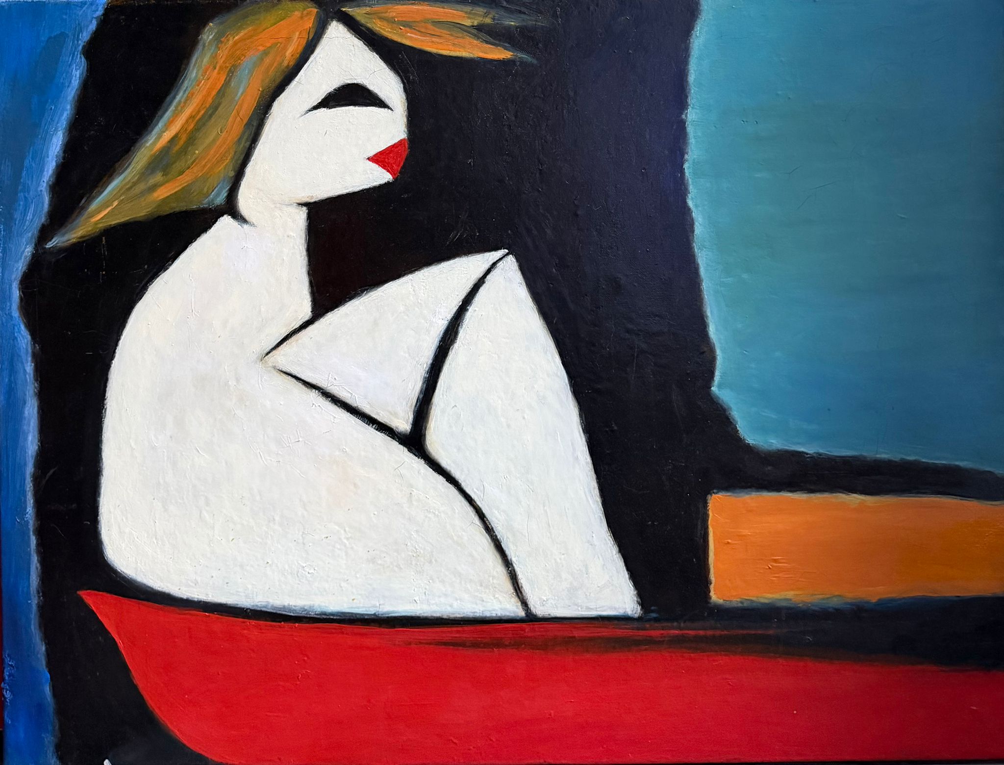 Girl in a boat · 60 × 80 cm · Oil on canvas