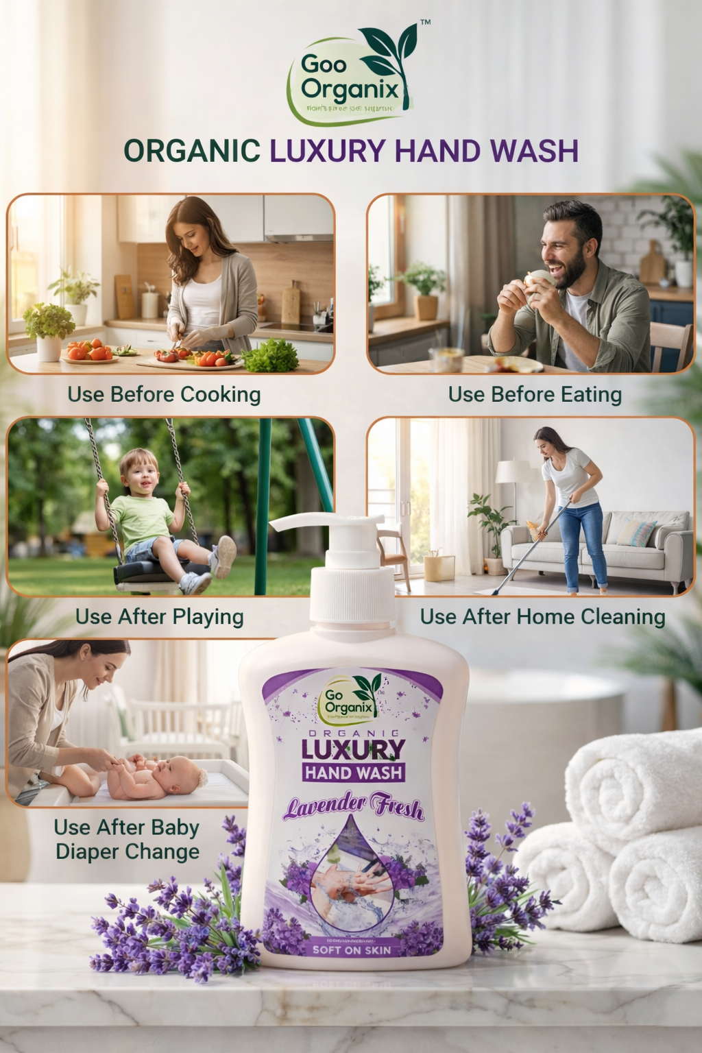 Organic Luxury Hand Wash Lavender Pack of 2