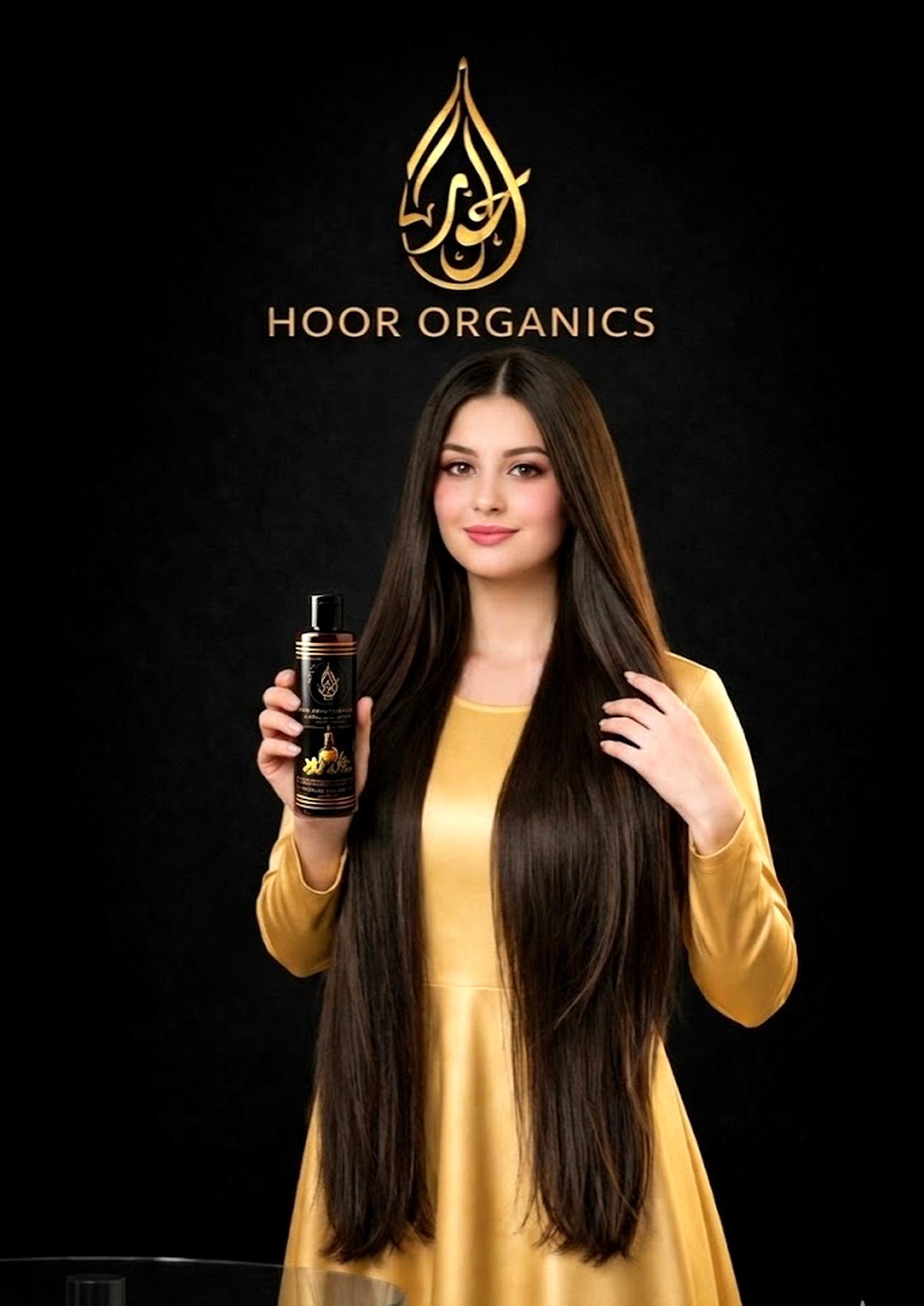 Hair Oil for healthy, and black hair. Best solution for greying hair. From Hoor Organics. 