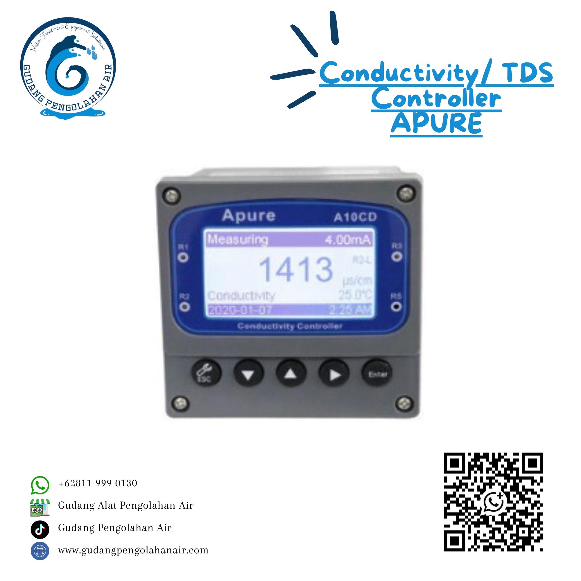 Apure A10CD Conductivity/TDS Controller