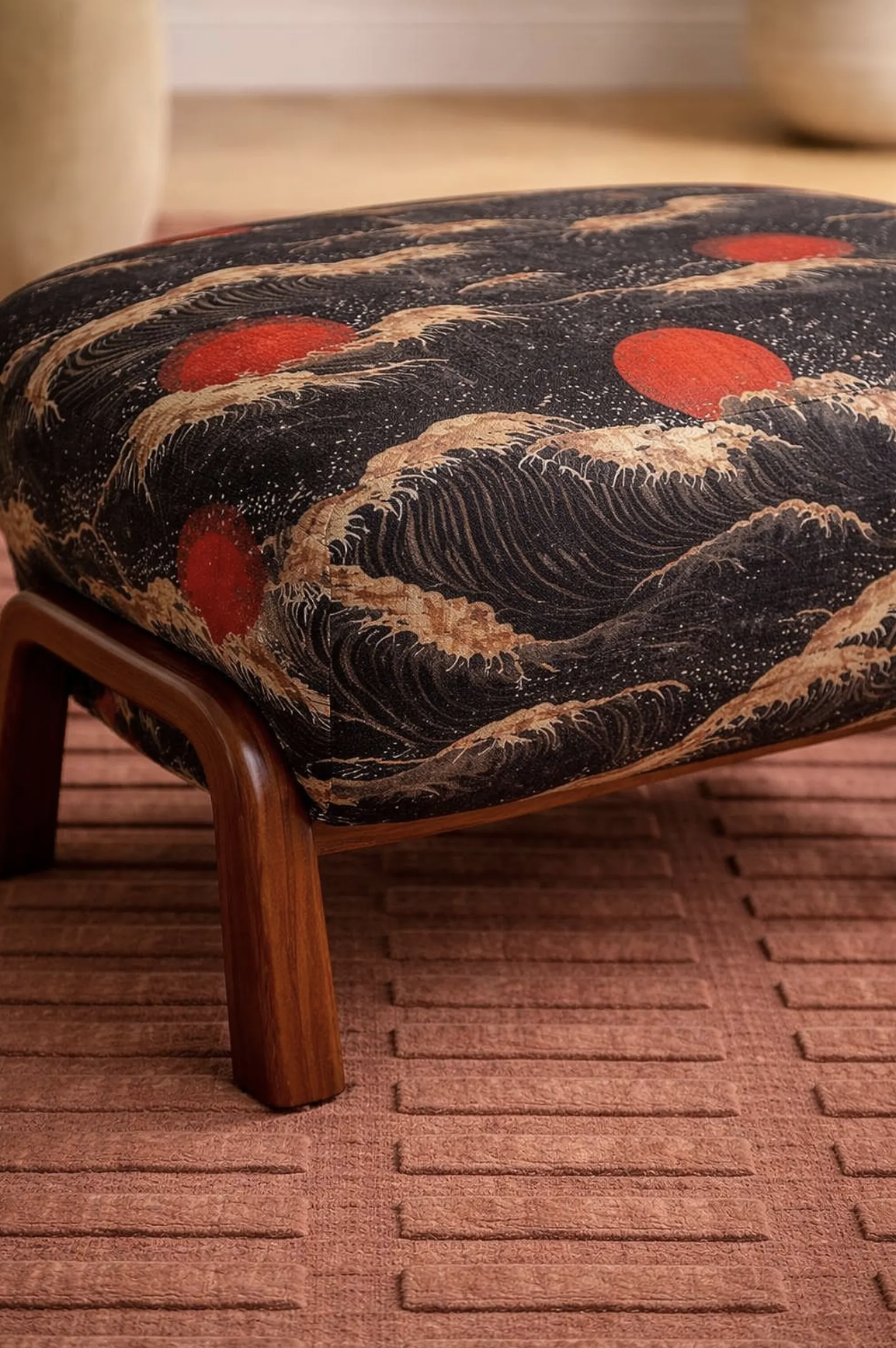 Artisan Wave Pattern Ottoman