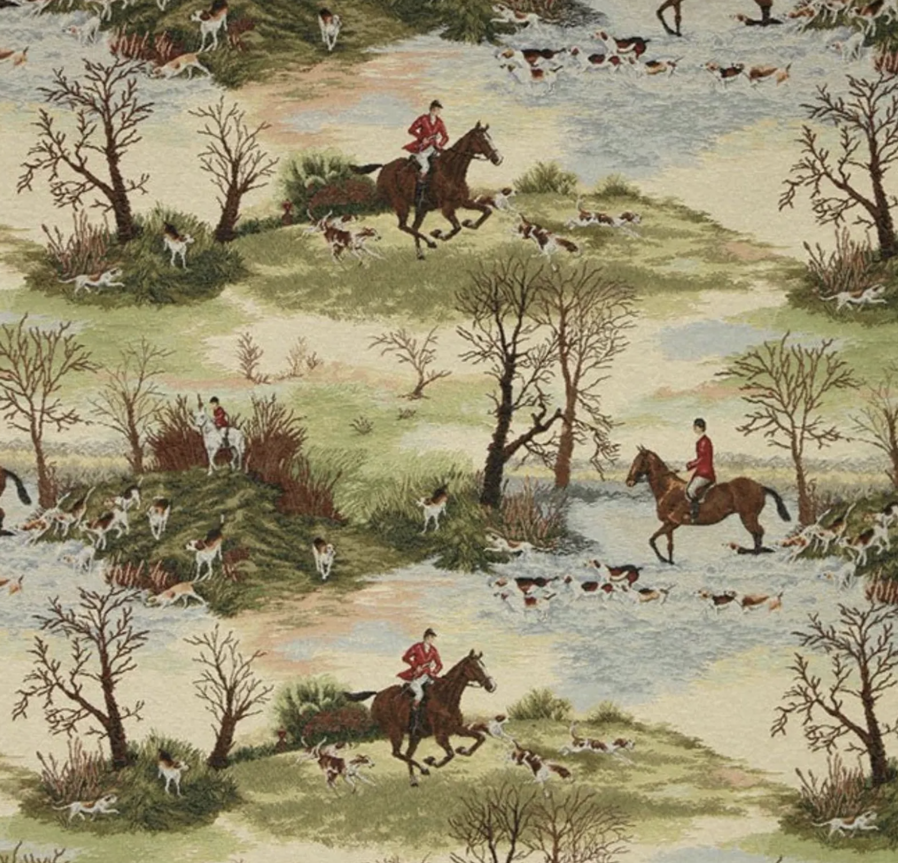 Equestrian Tapestry Bench