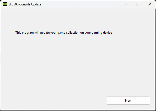 SF3500 Console Update Software