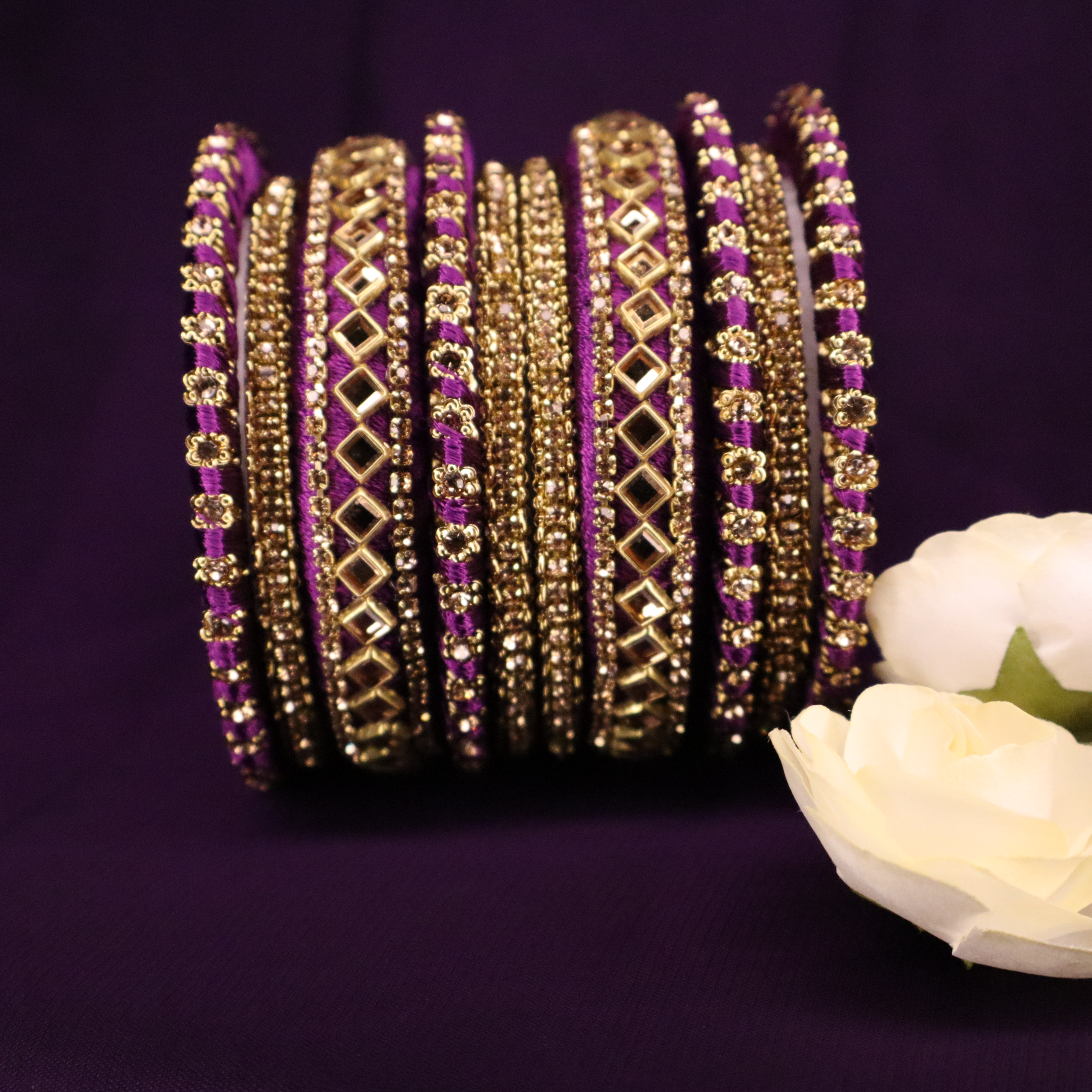 Purple- Designer Silk Threaded 