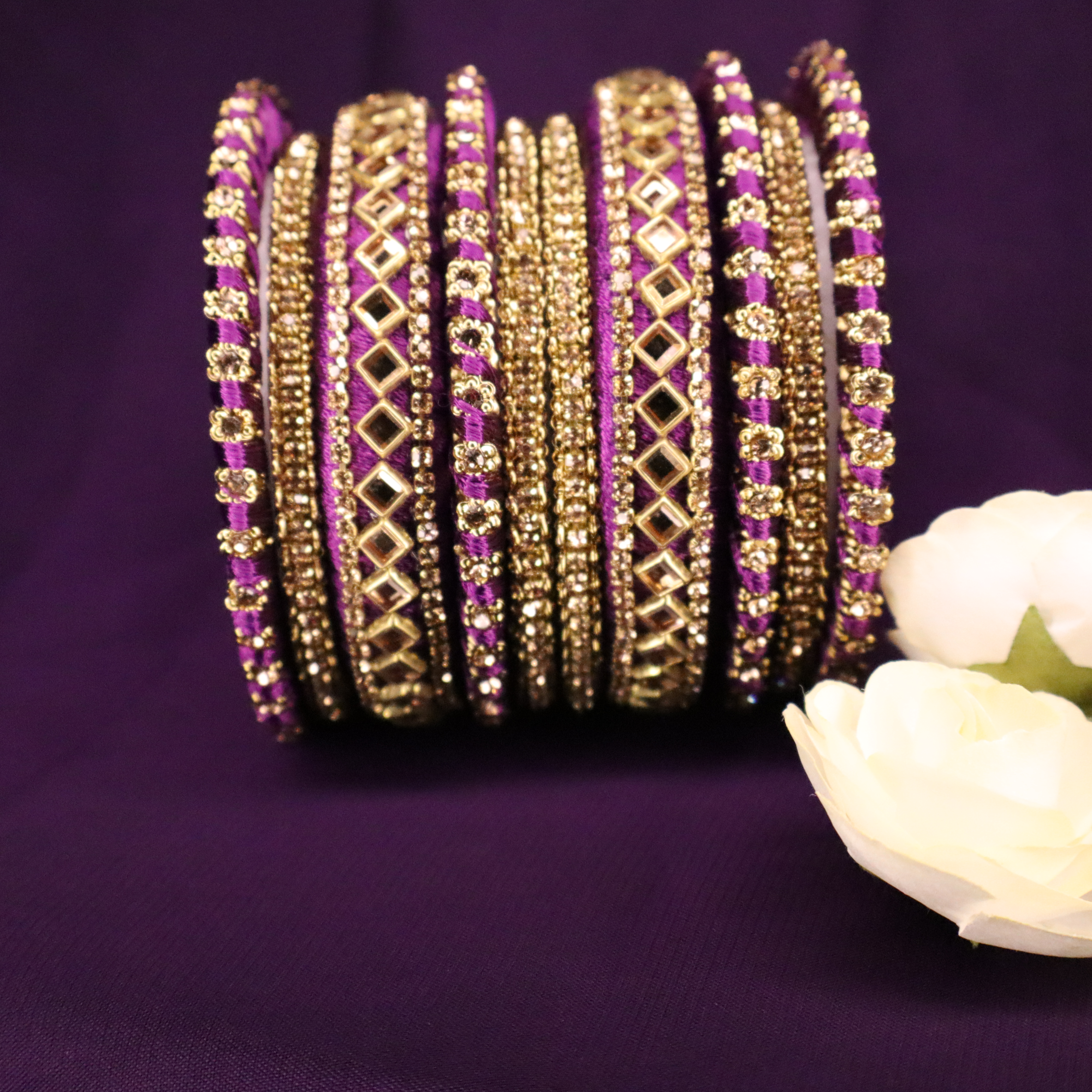 Purple- Designer Silk Threaded 