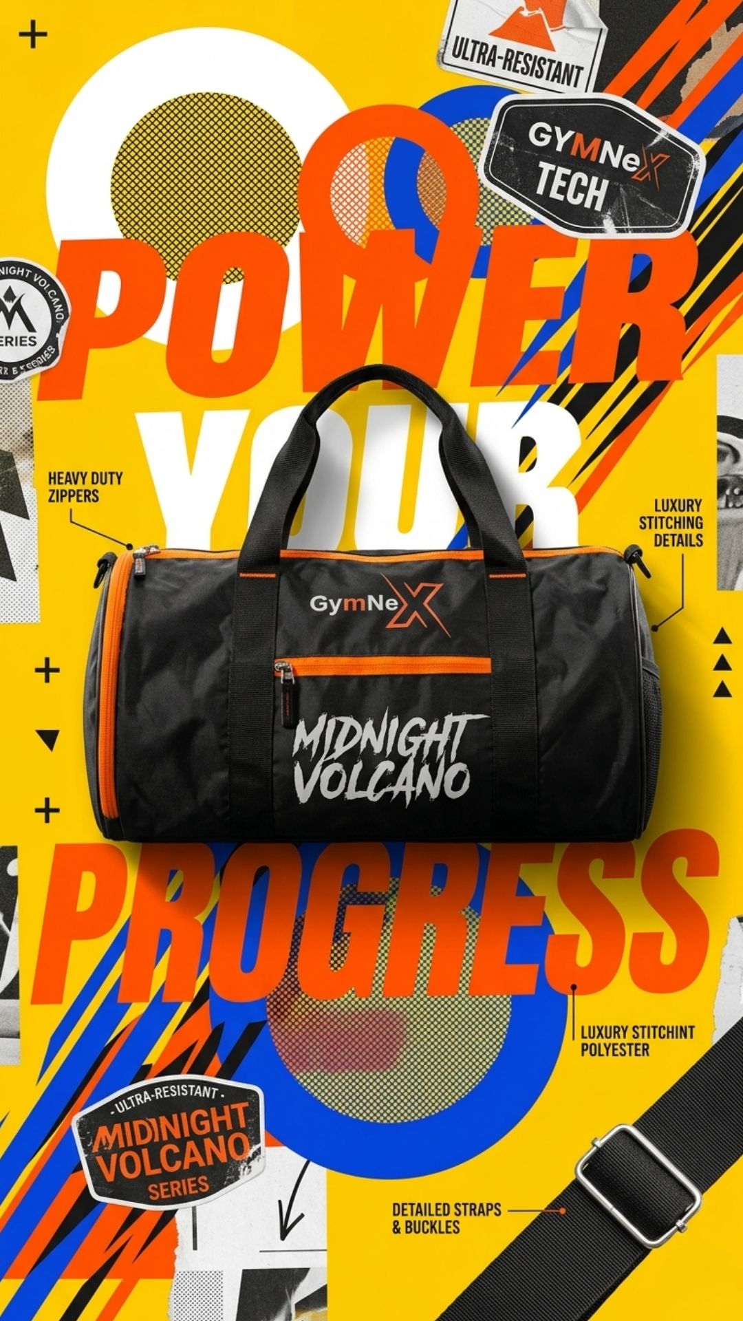 GymNeX Midnight Volcano Gym Bag