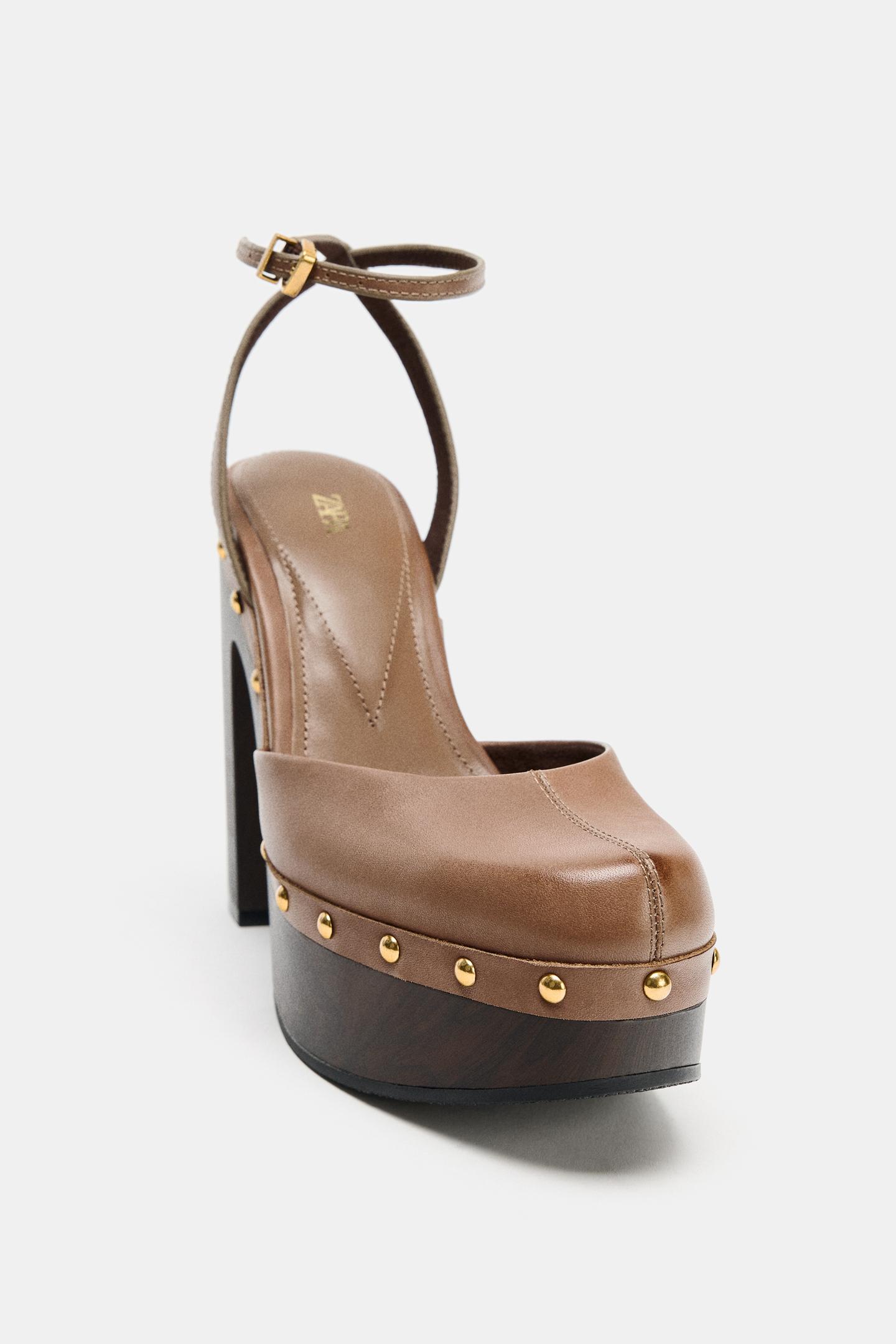 Platform Leather Chunky Heel