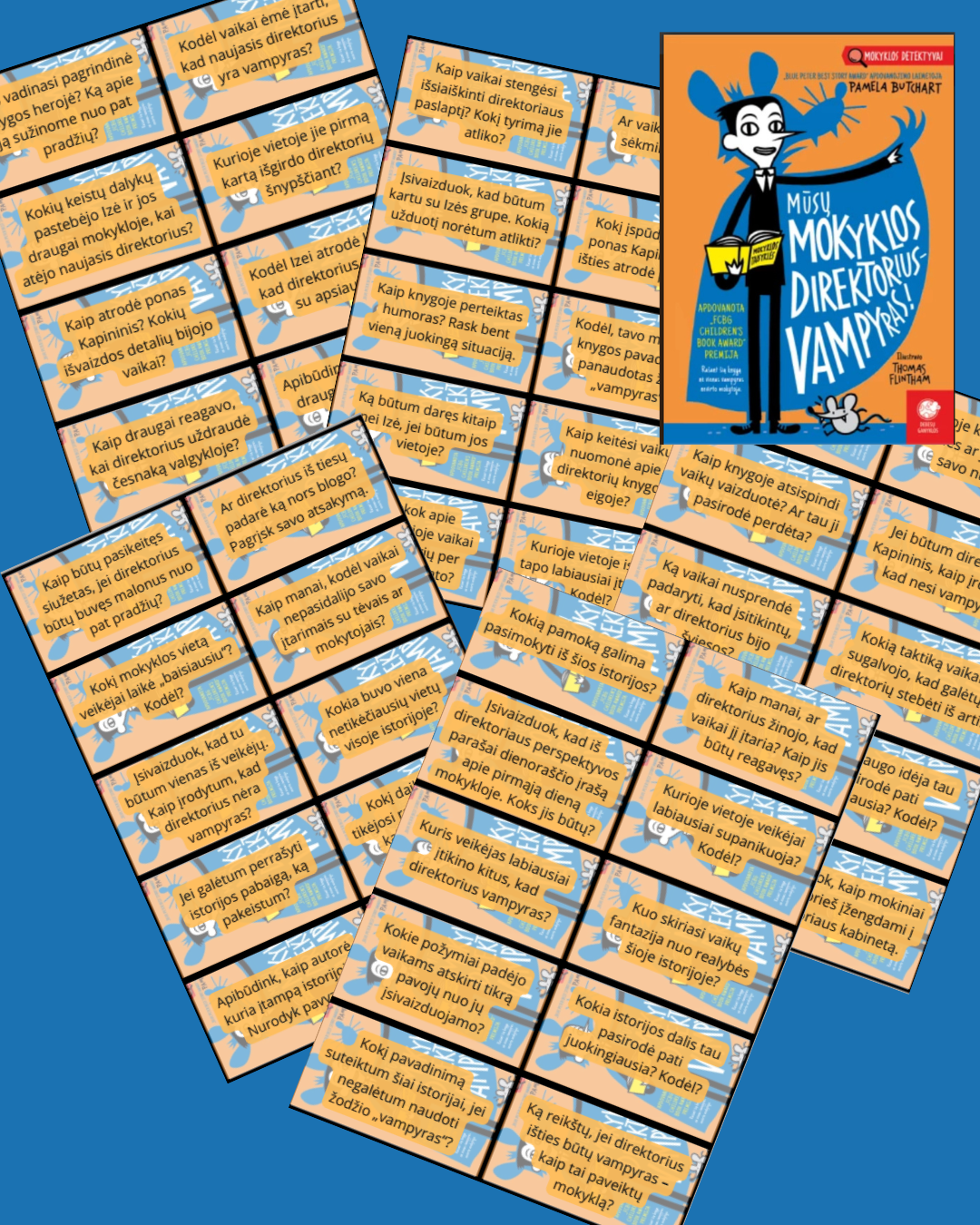 „Mūsų mokyklos direktorius – vampyras“ – teksto suvokimo klausimų kortelės