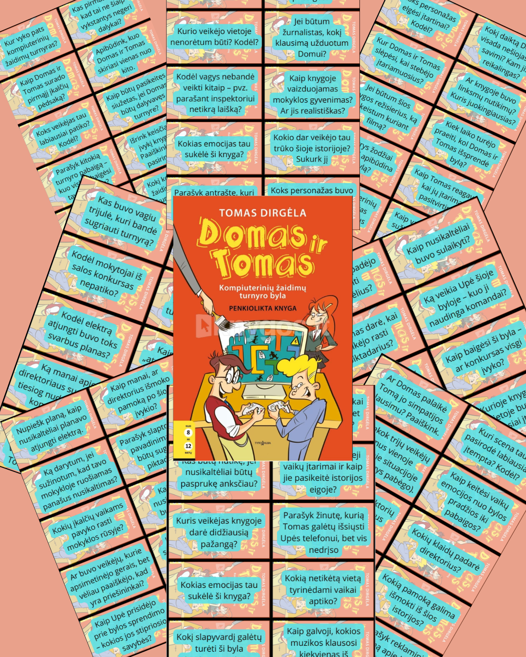 „Domas ir Tomas. Kompiuterinių žaidimų turnyro byla“ – teksto suvokimo klausimų kortelės