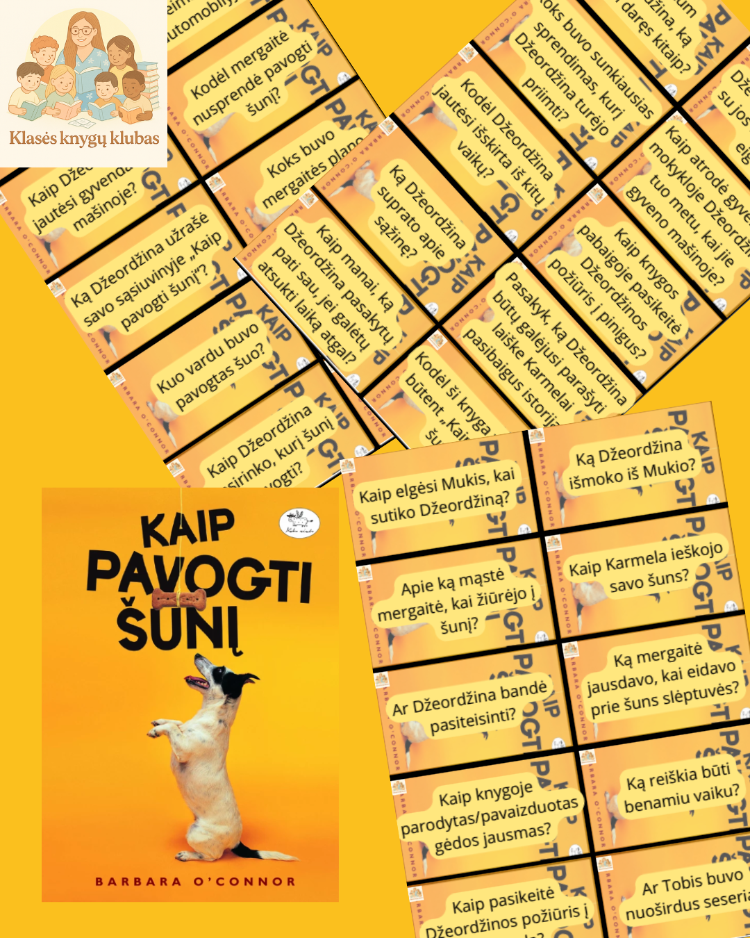 „Kaip pavogti šunį“ – teksto suvokimo klausimų kortelės