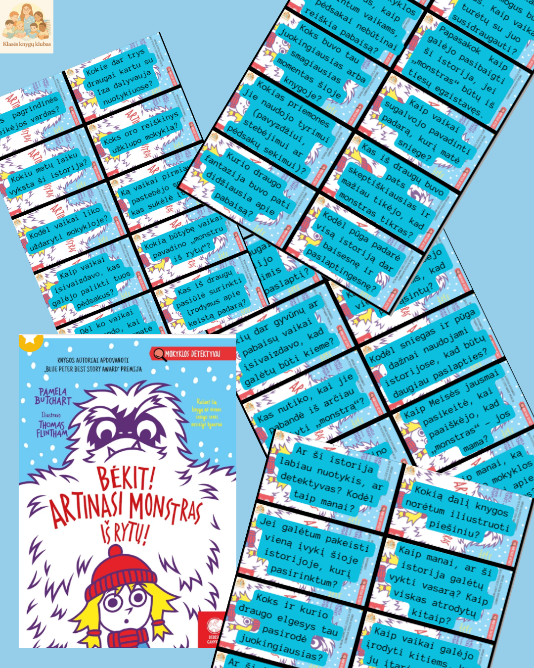 „Bėkit, artinasi monstras iš rytų“ – teksto suvokimo klausimų kortelės