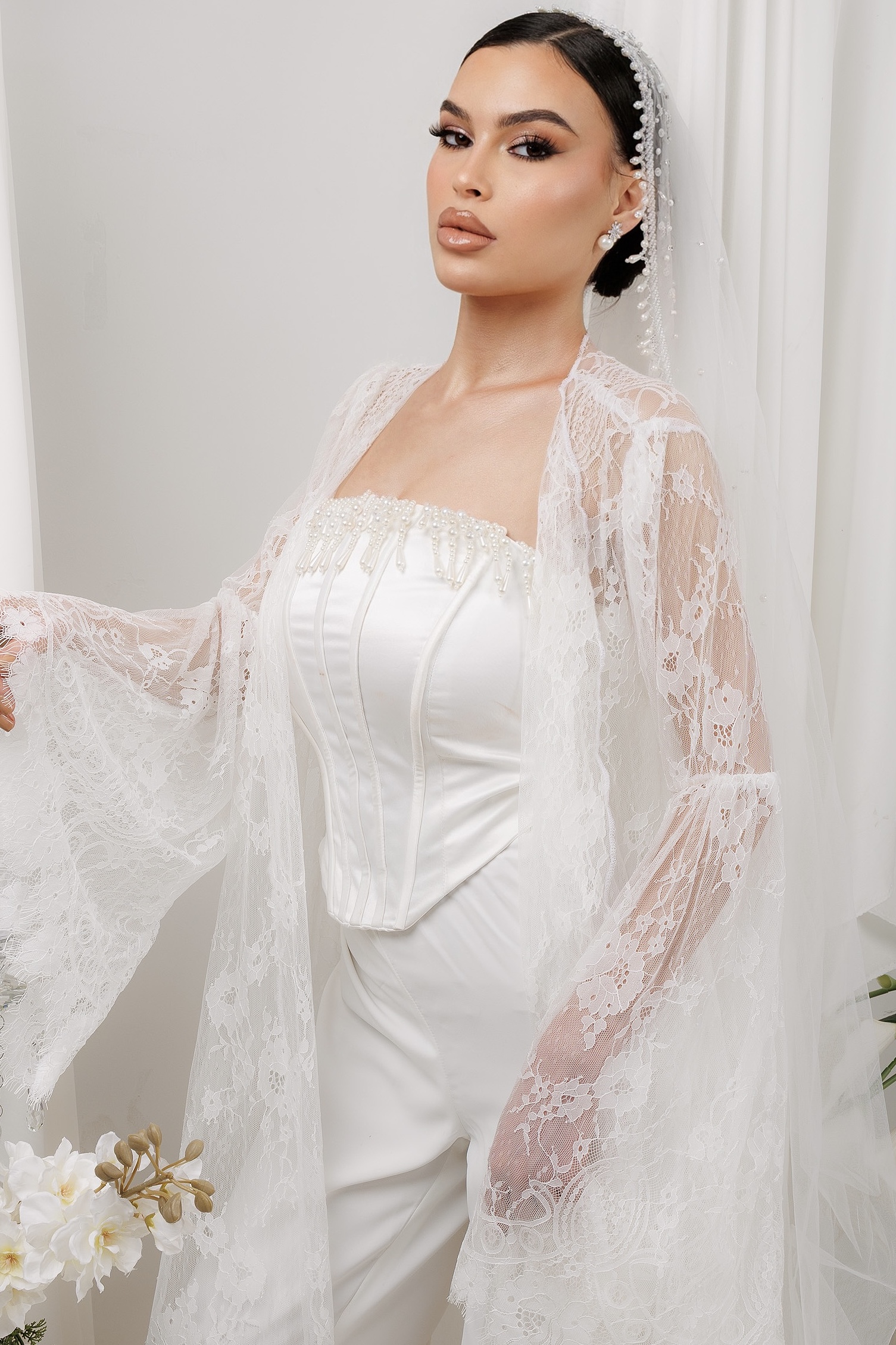 pearl corset full suit