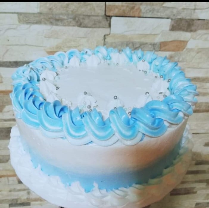 Blue & White Celebration Cake