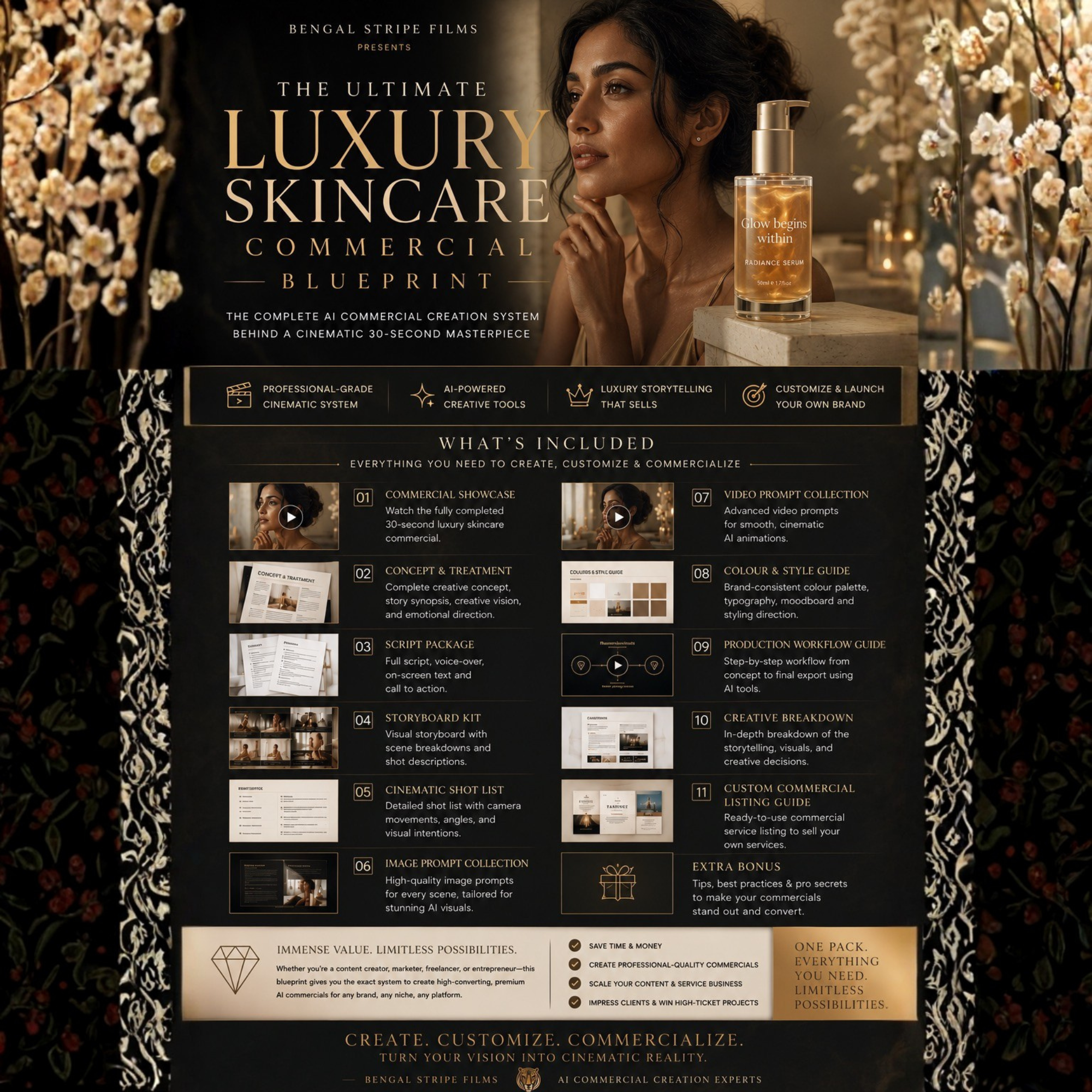 Luxury AI Commercial Production Kit | Storyboard, Prompts & Brand Campaign Pack