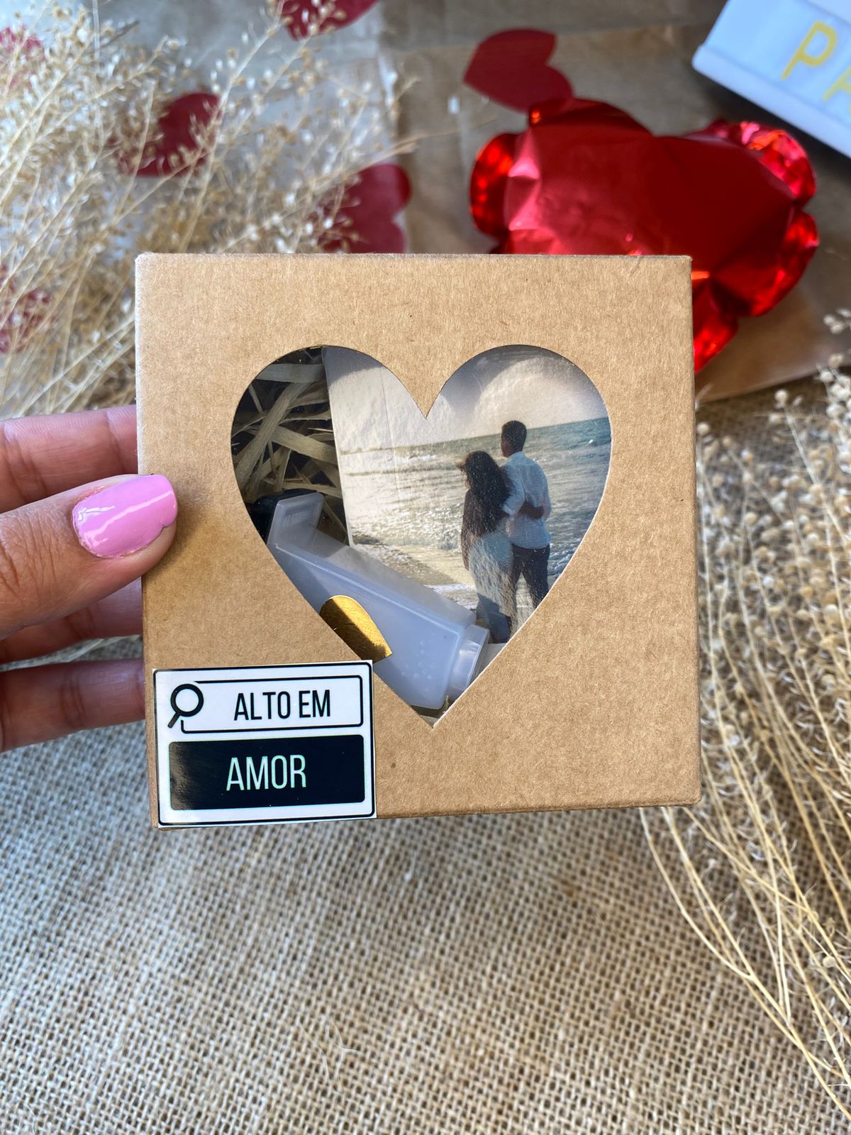 Caixinha monóculo personalizado - Especial namorados