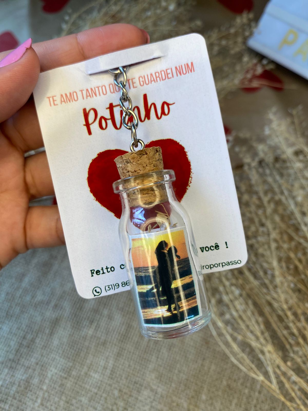 Chaveiro potinho do amor - Especial namorados