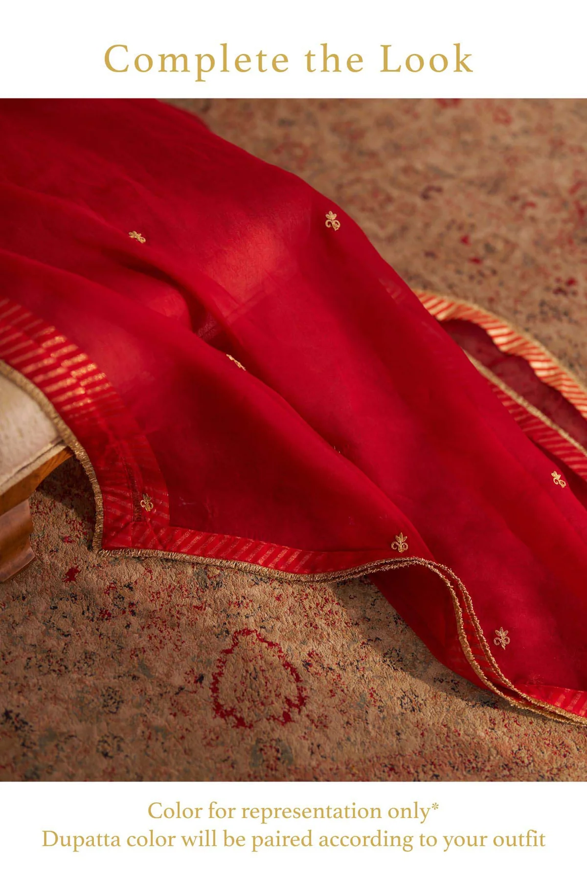 Deep Red Short Chauga With Salwar