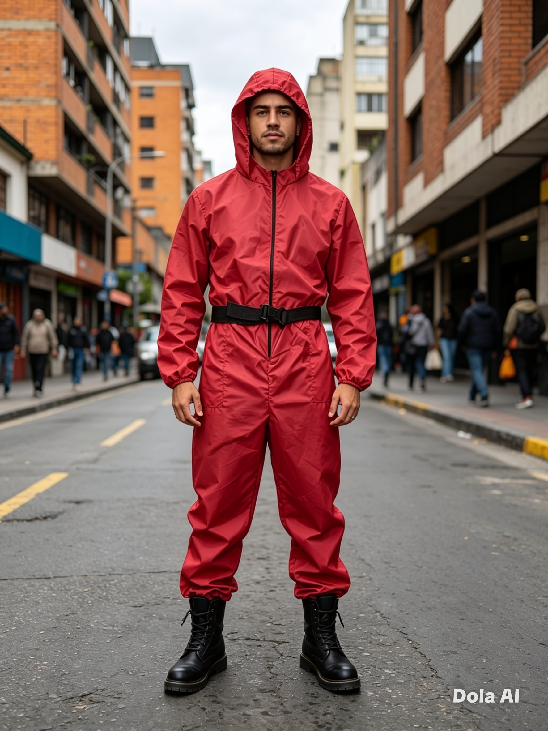 Overol impermeable rojo
