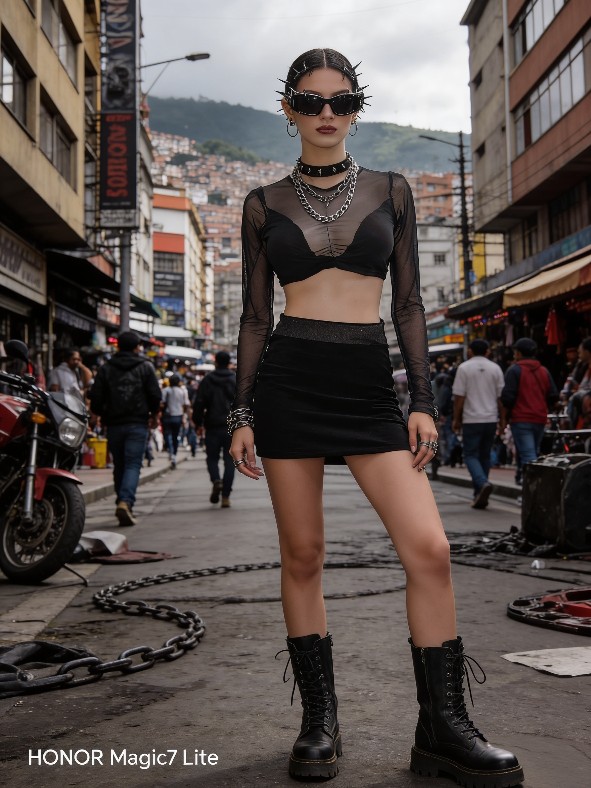 Crop top transparente negro