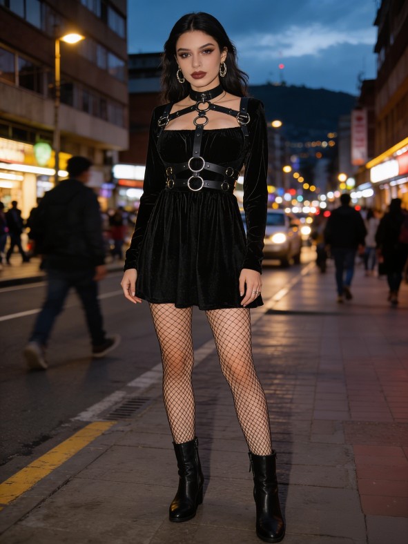Vestido negro corto