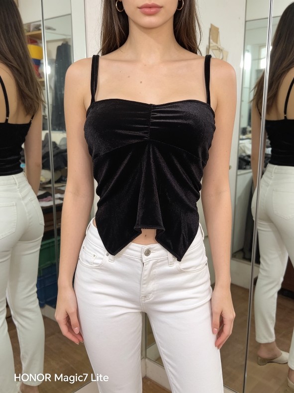 Top de tirantes negro
