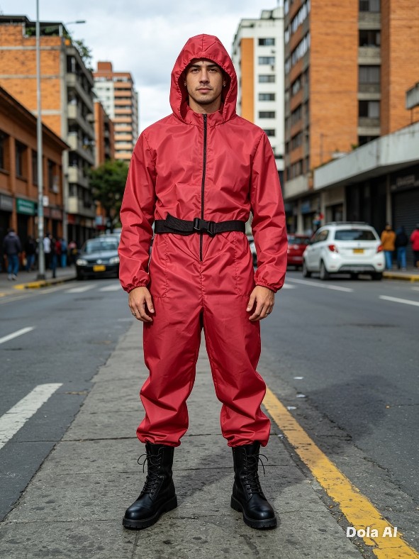 Overol impermeable rojo
