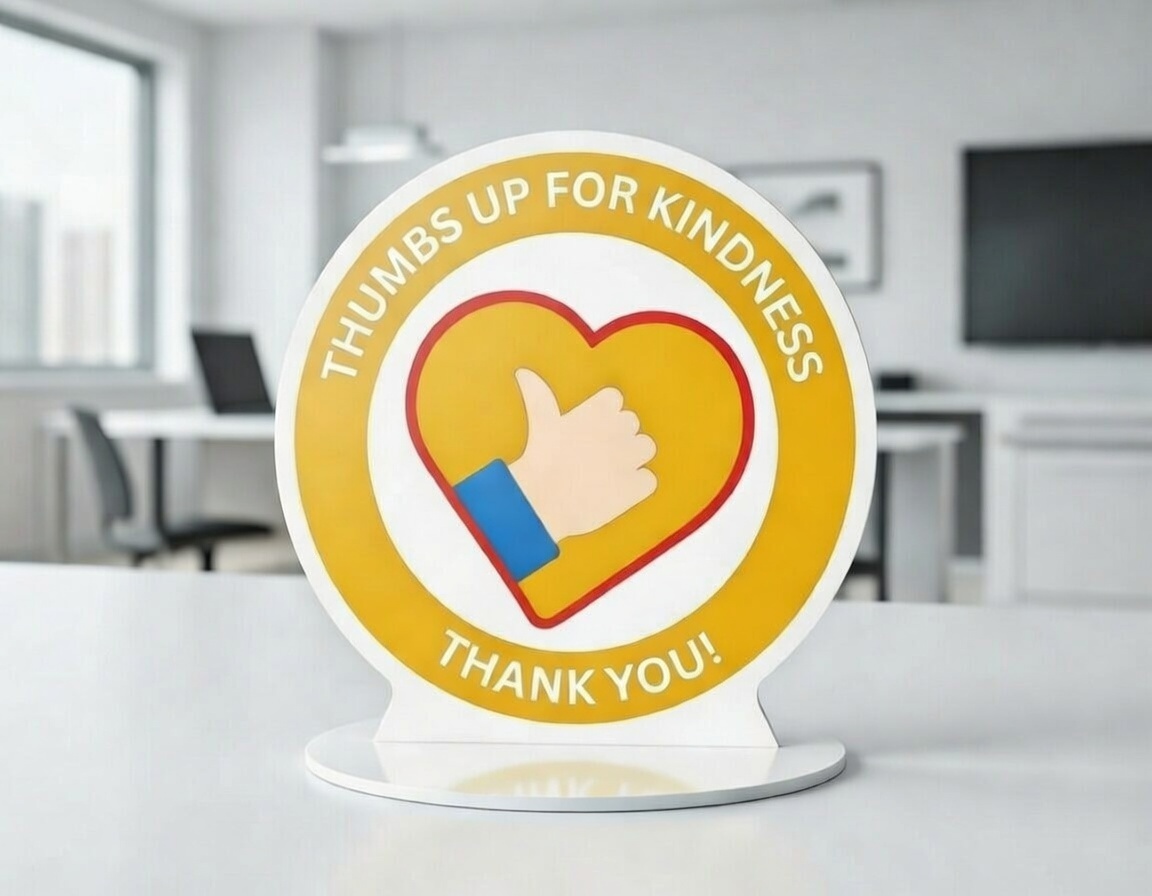 ThumbsUpForKindness Desk Trophy 4 inch