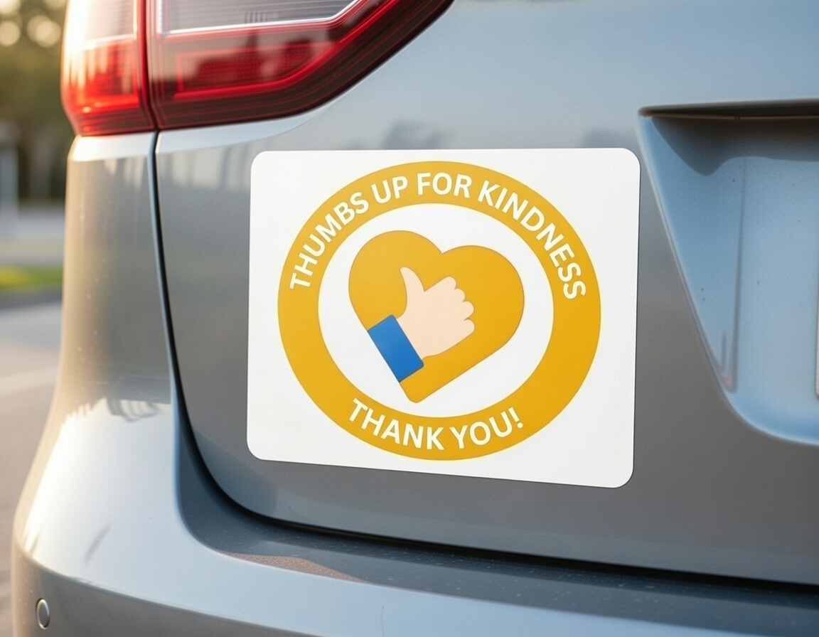 ThumbsUpForKindness Car Bumper Sticker 5.5 inch x 5.5 inch