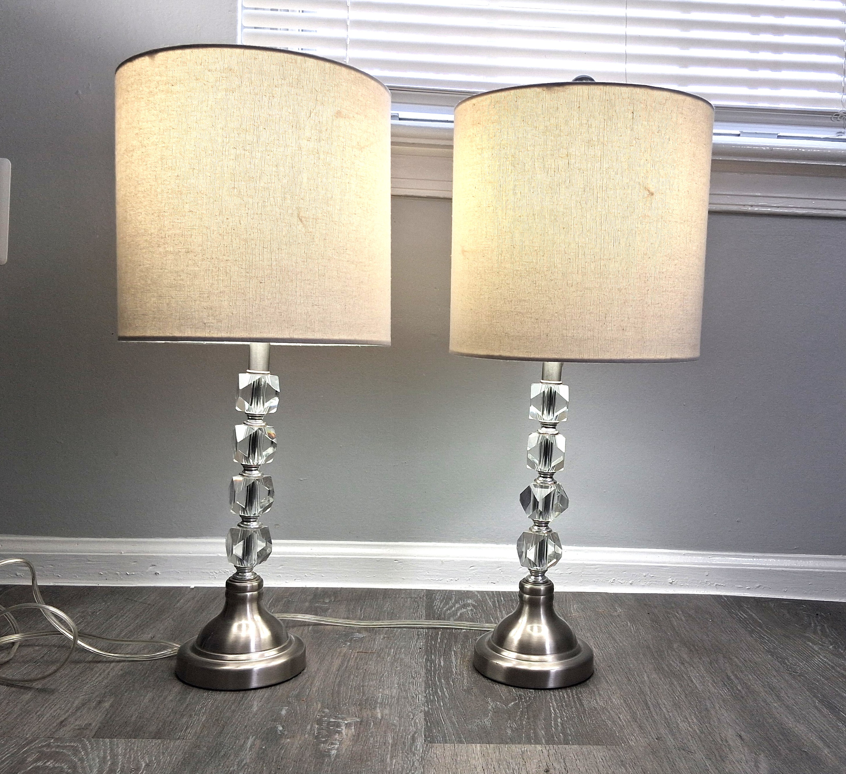 Crystal Bedside Table Lamp Set