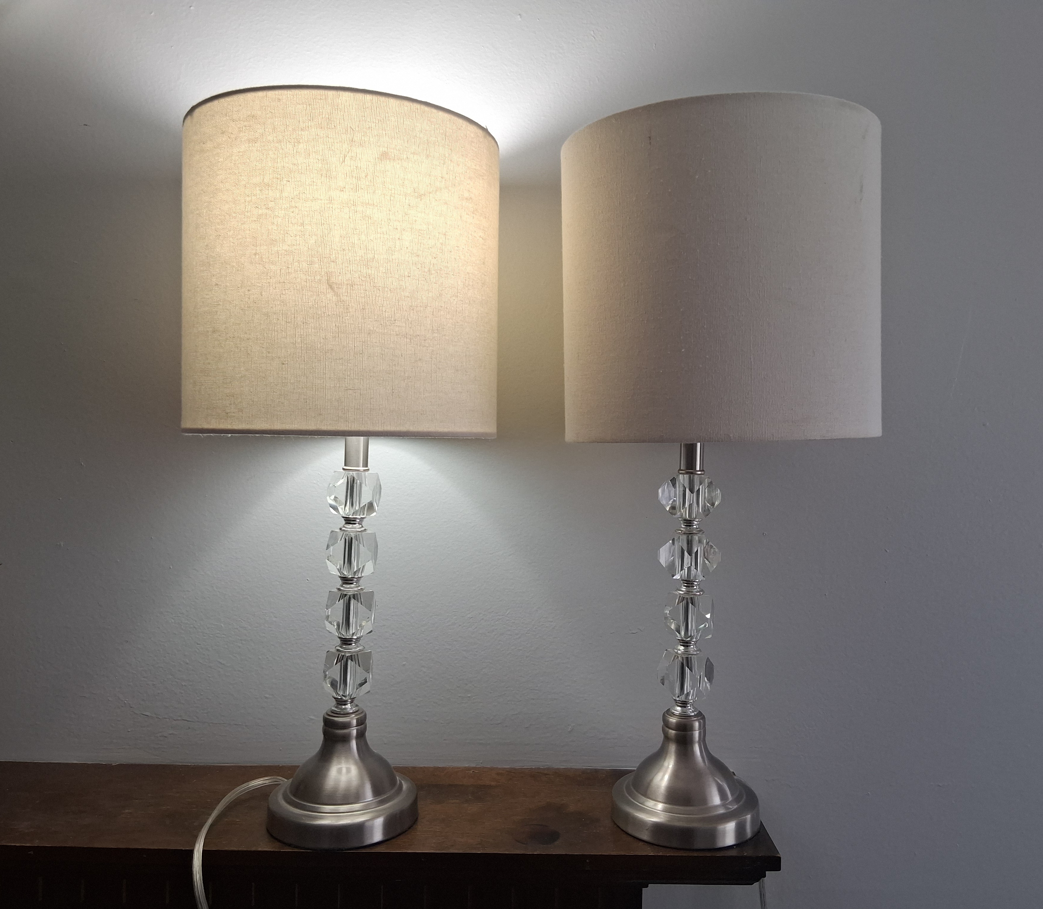 Crystal Bedside Table Lamp Set