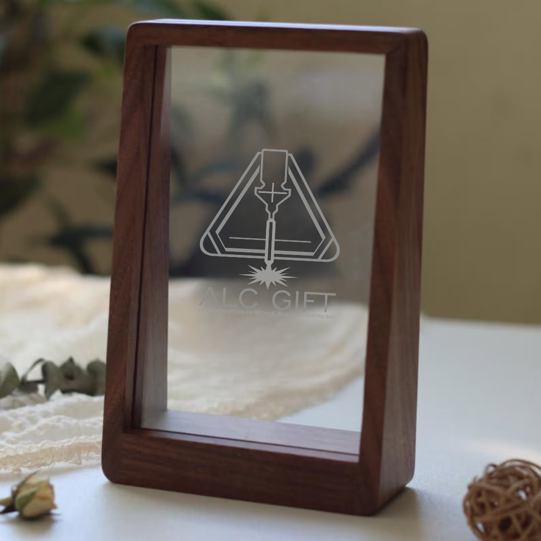 Wooden Frame Engraved Acrylic Plaque