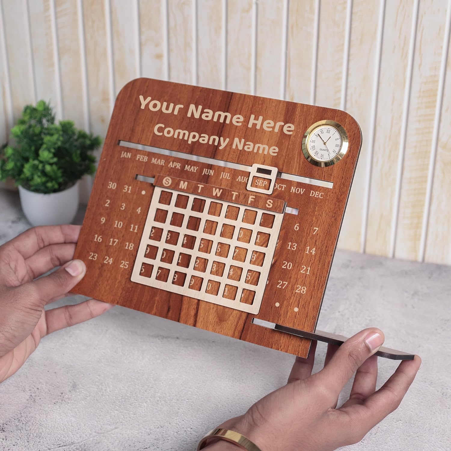 Personalized Wooden Desk Calendar