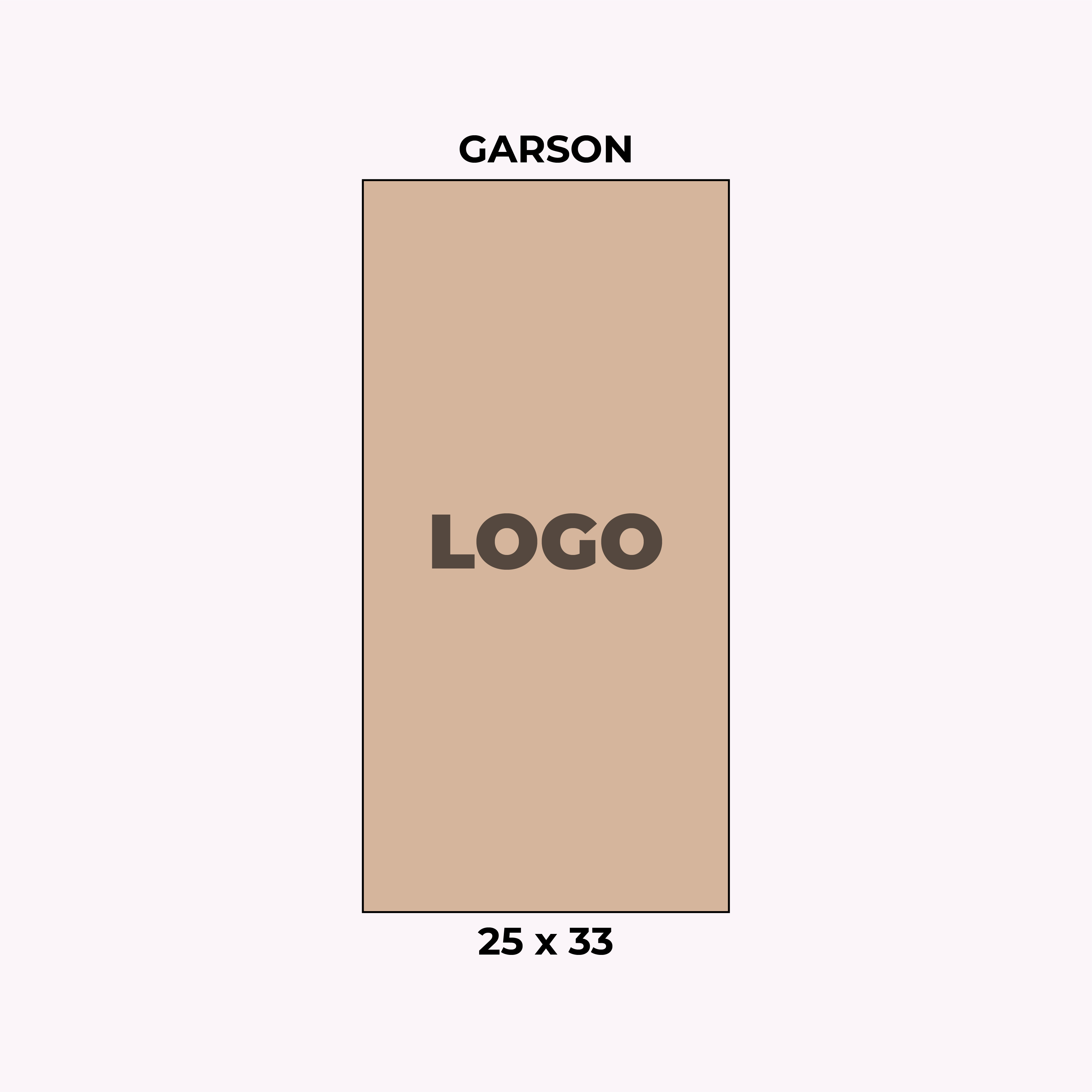 Baskılı Kraft Garson Peçete Çift Katlı 25x33cm 1/6 Katlama