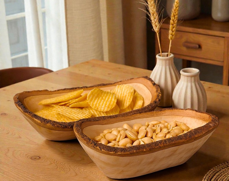 Handmade Mango Wood Snack Bowl Š Rustic Live Edge Candy Dish