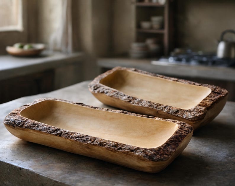 Handmade Mango Wood Live Edge Bowl Š Rustic Centerpiece Tray
