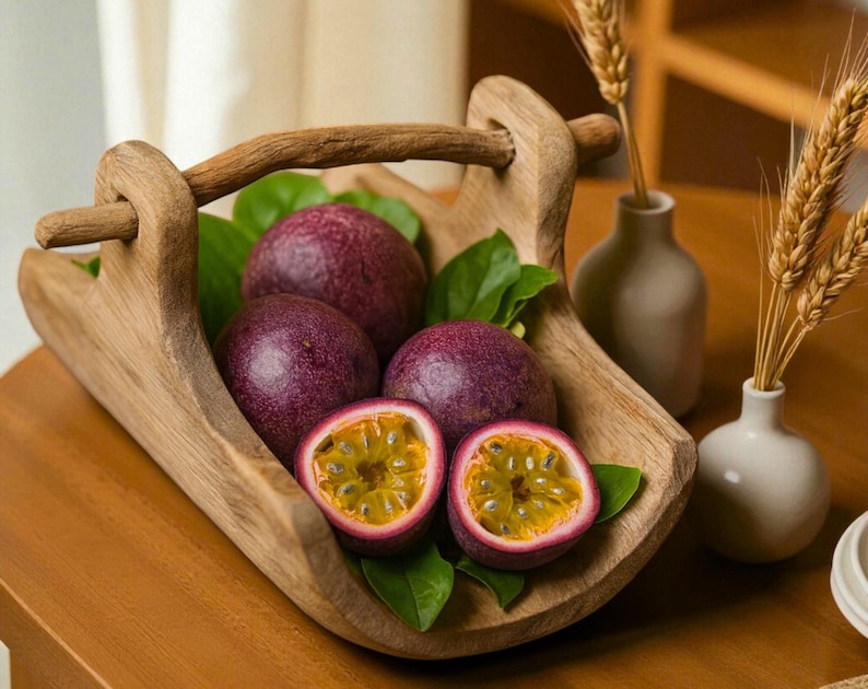 Handmade River Willow Fruit Basket Š Wabi-Sabi Wooden Bowl with Handle