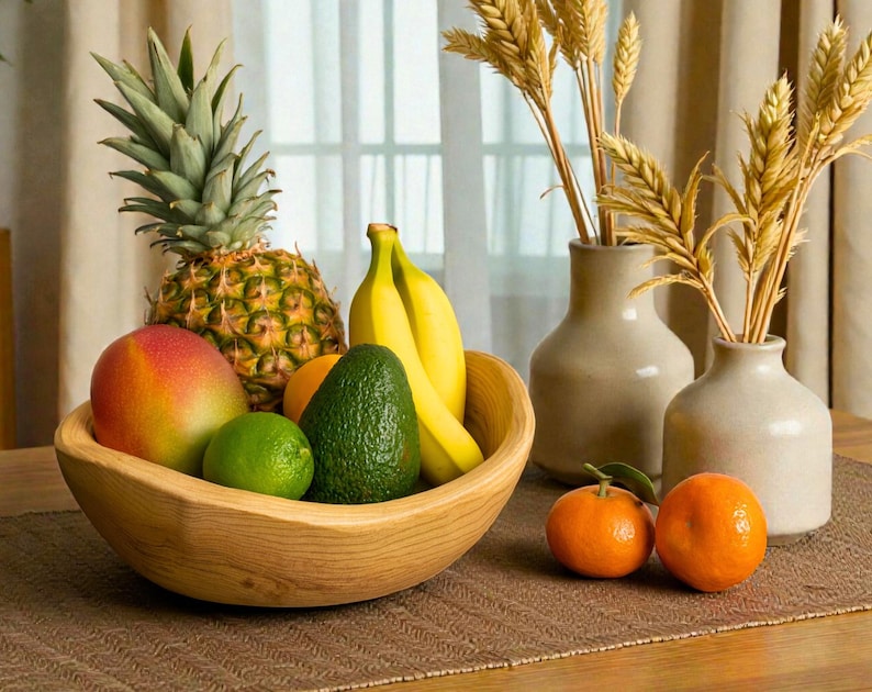 Handmade Fir Wood Fruit Bowl - Rustic Wabi-Sabi Solid Wood Centerpiece, Irregular Root Carved Wooden Tray, Natural Home Decor Snack Plate