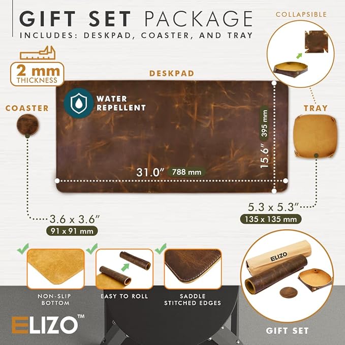 Premium Full Grain Leather Deskpad