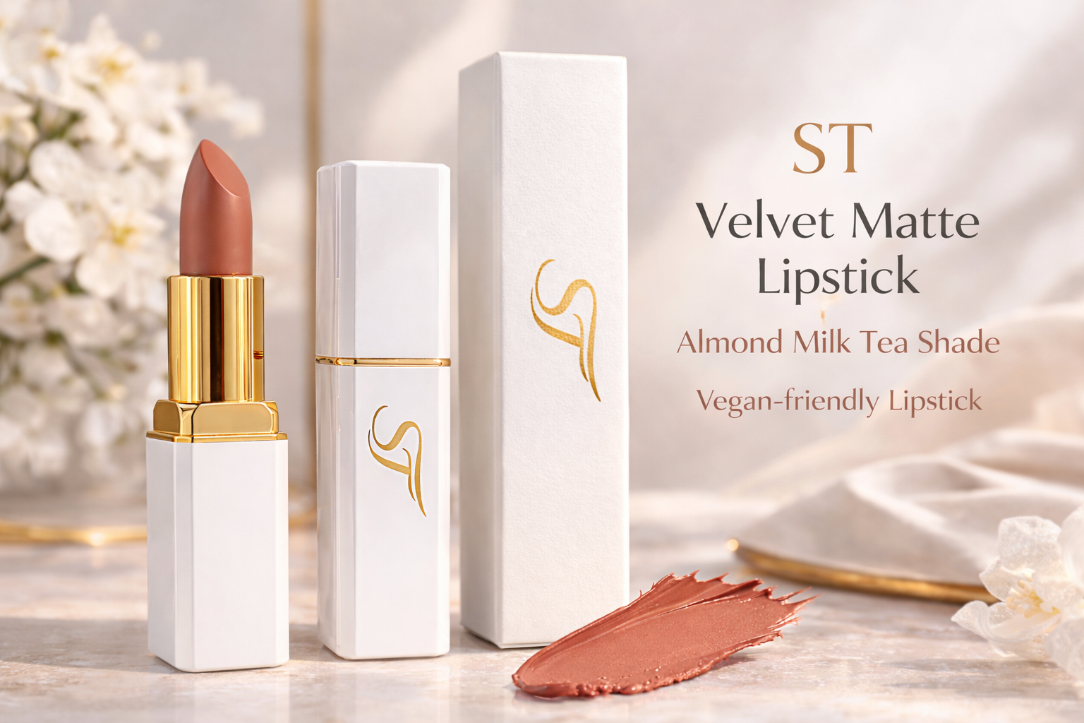ST Velvet Matte Lipstick | Almond Milk Tea 