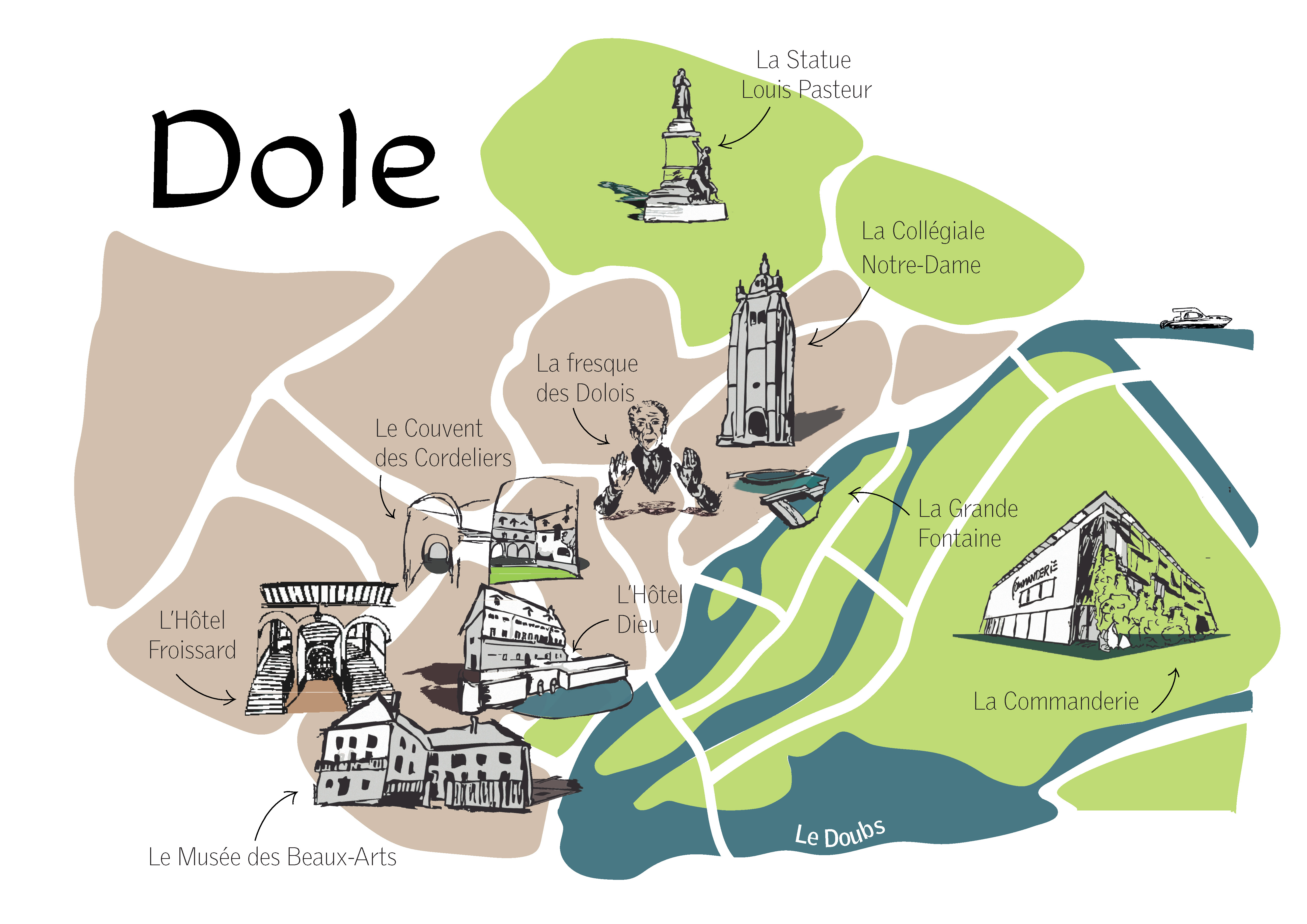 Carte touristique de Dole